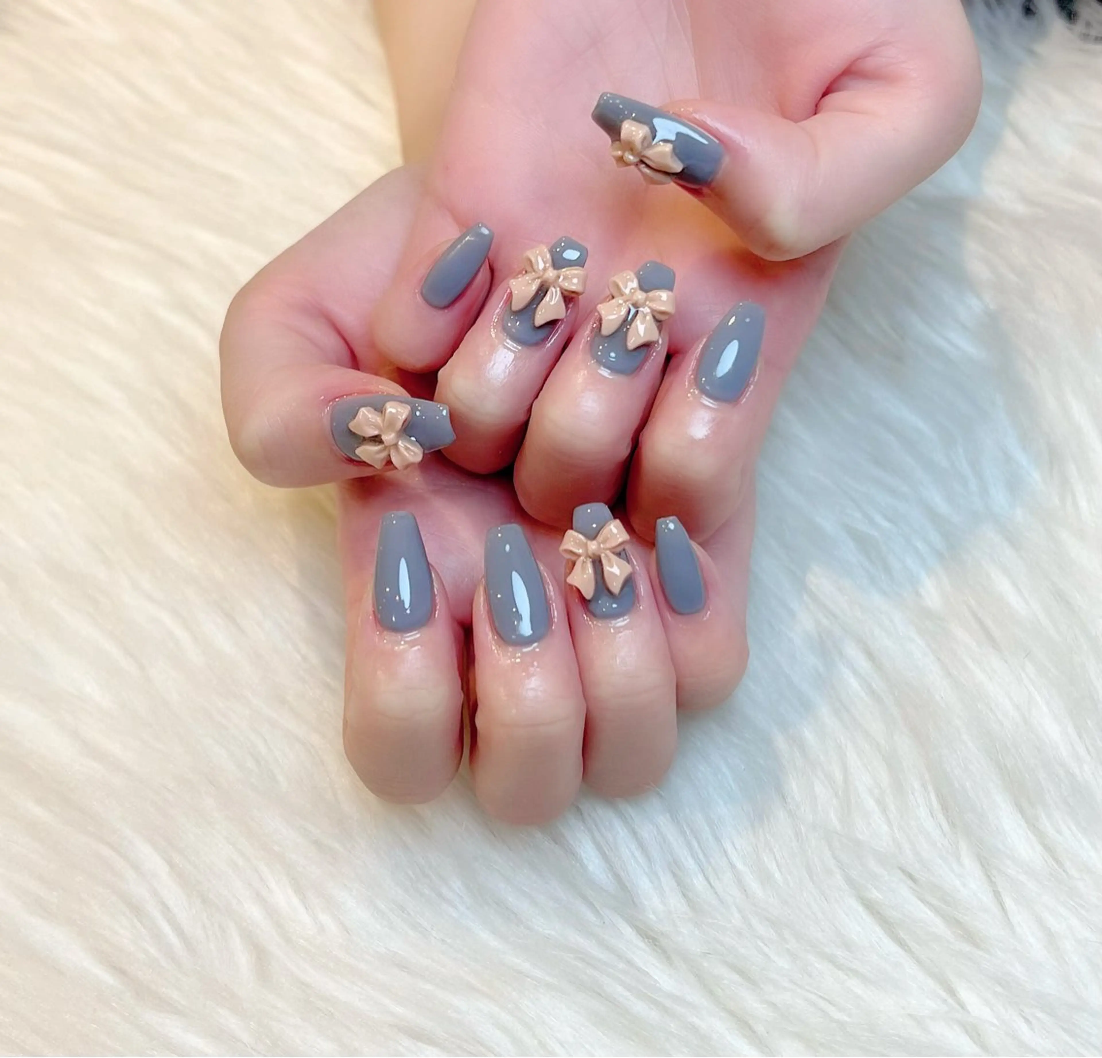 ネイル リボン Lino+ ネイル&よもぎ蒸しのネイルデザイン