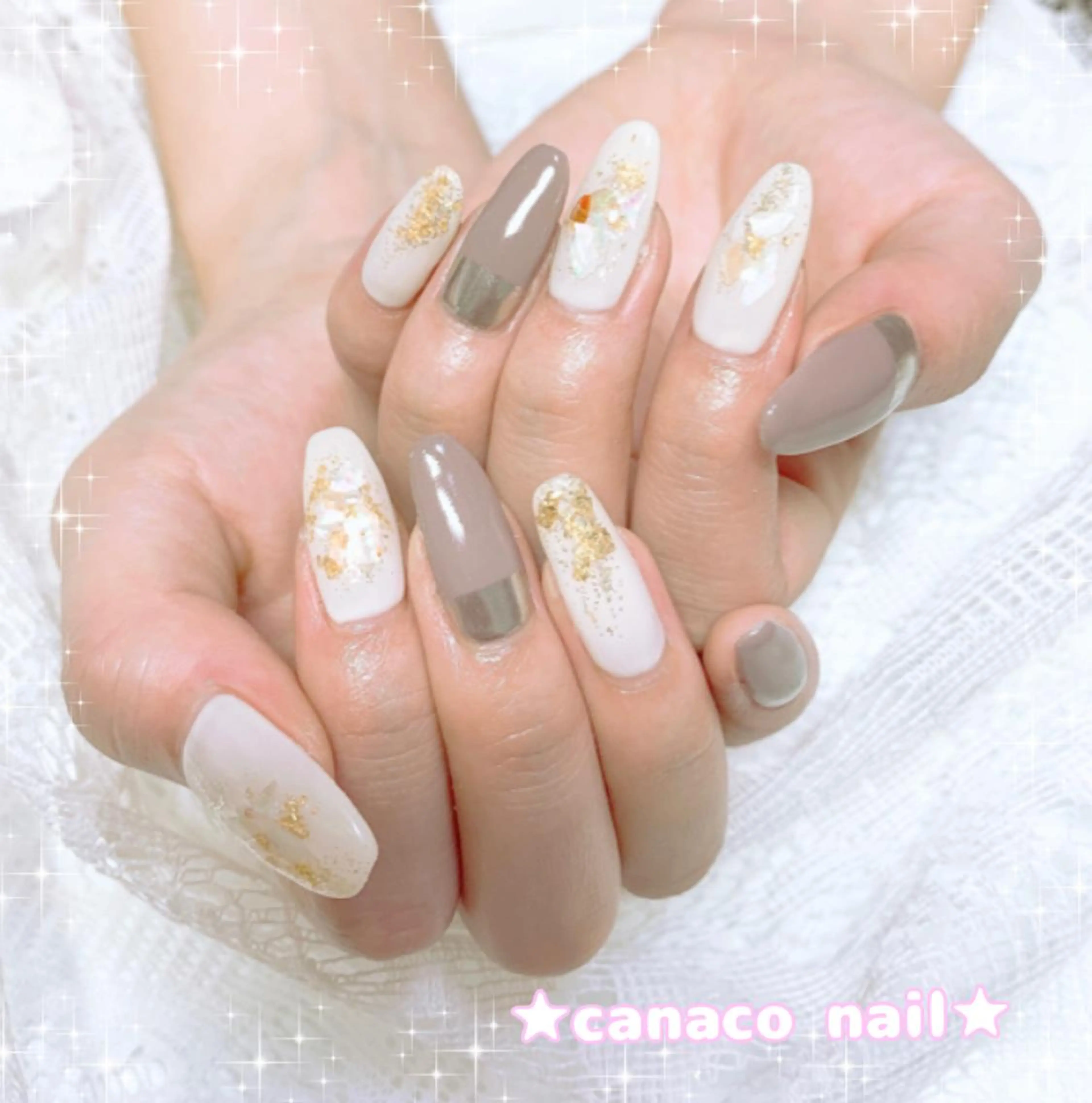 ネイル ミラーネイル ストーンネイル ハンドネイル ハンドケア Felice所属・ベテランネイル cnc  nailのネイルデザイン
