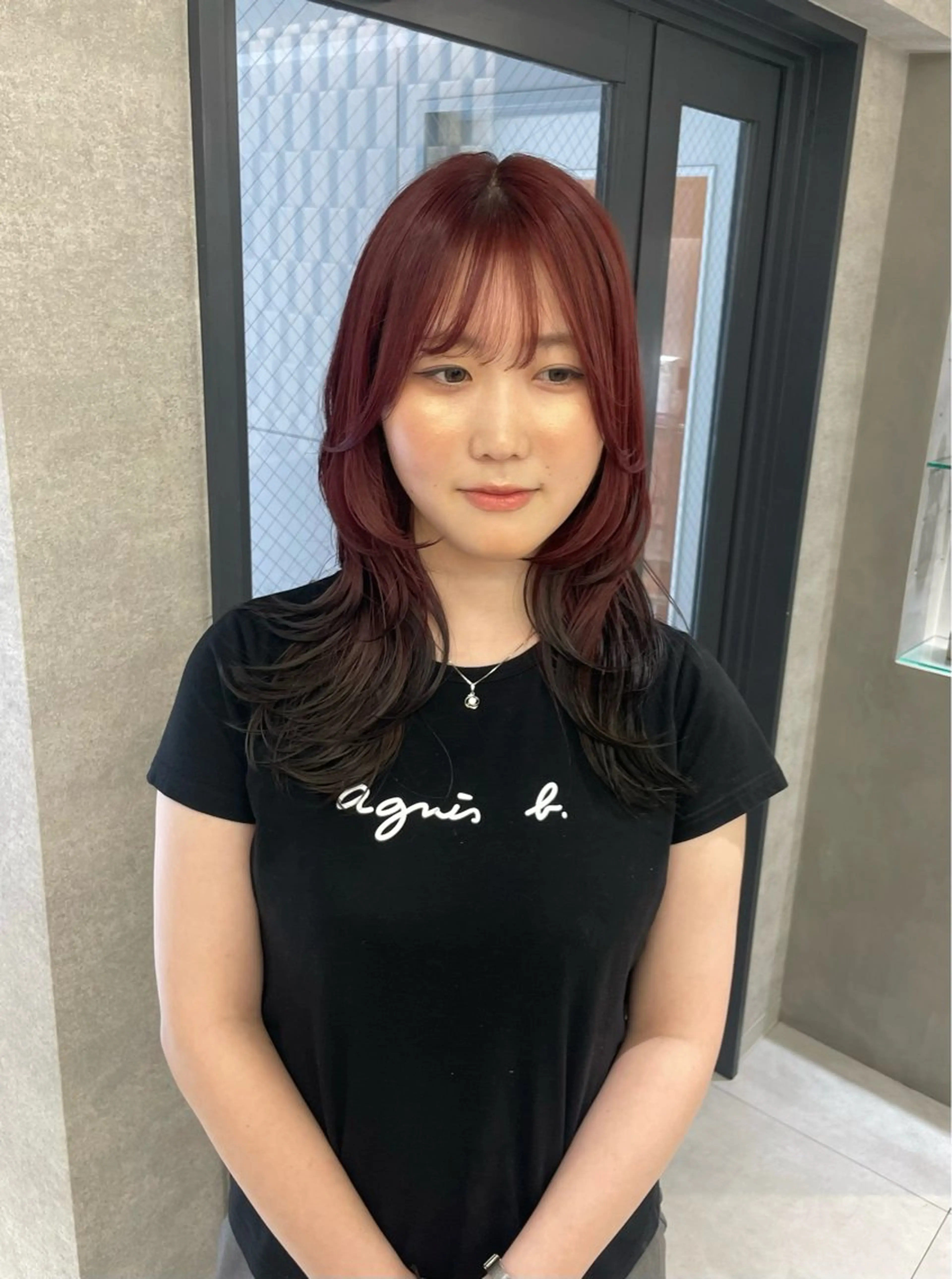 セミロング レイヤーカット カット ヘアカラー トリートメント 愛華 【geep】のヘアスタイル