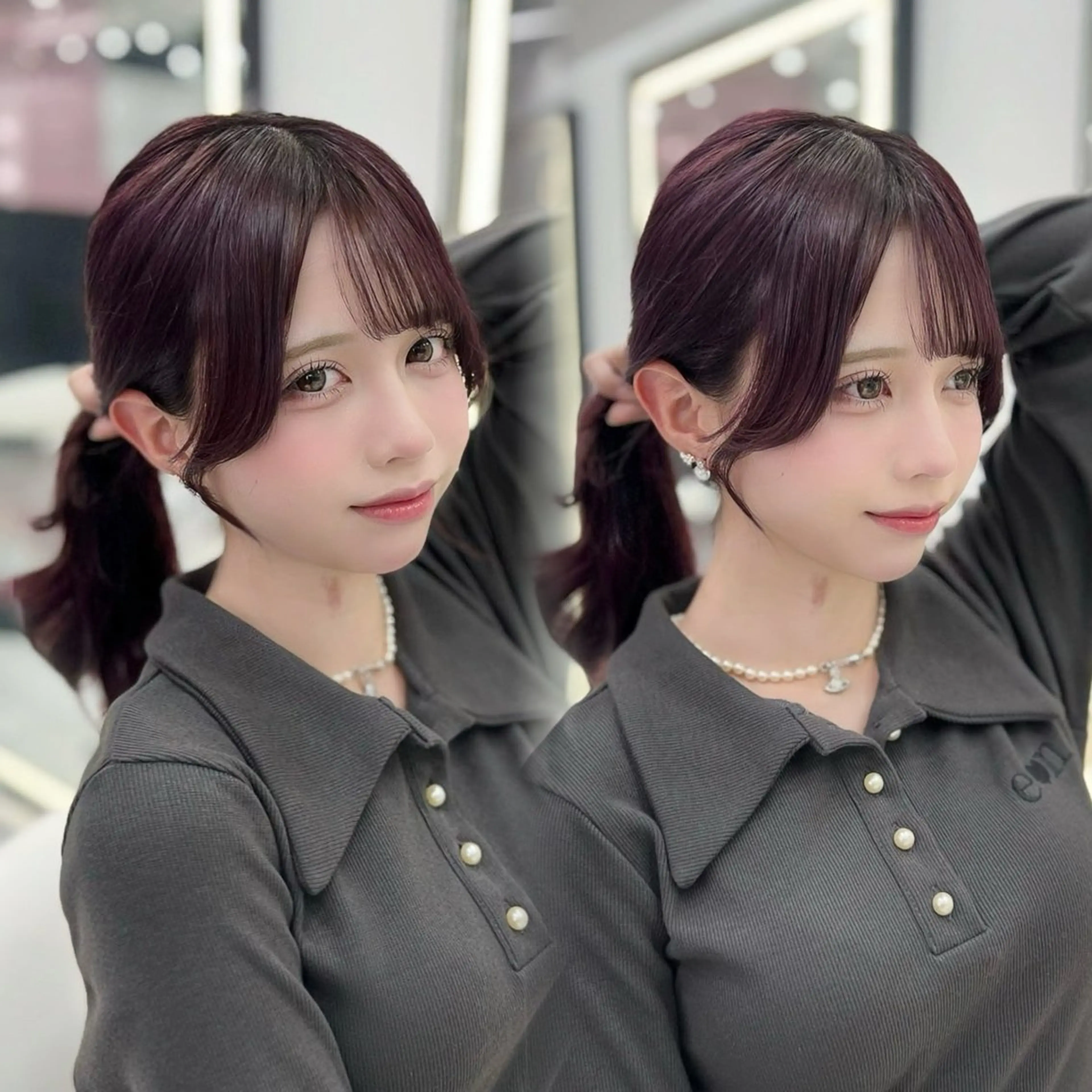 セミロング ヘアカラー うる艶カラー×韓国 ヘア/Yumi🎀のヘアスタイル