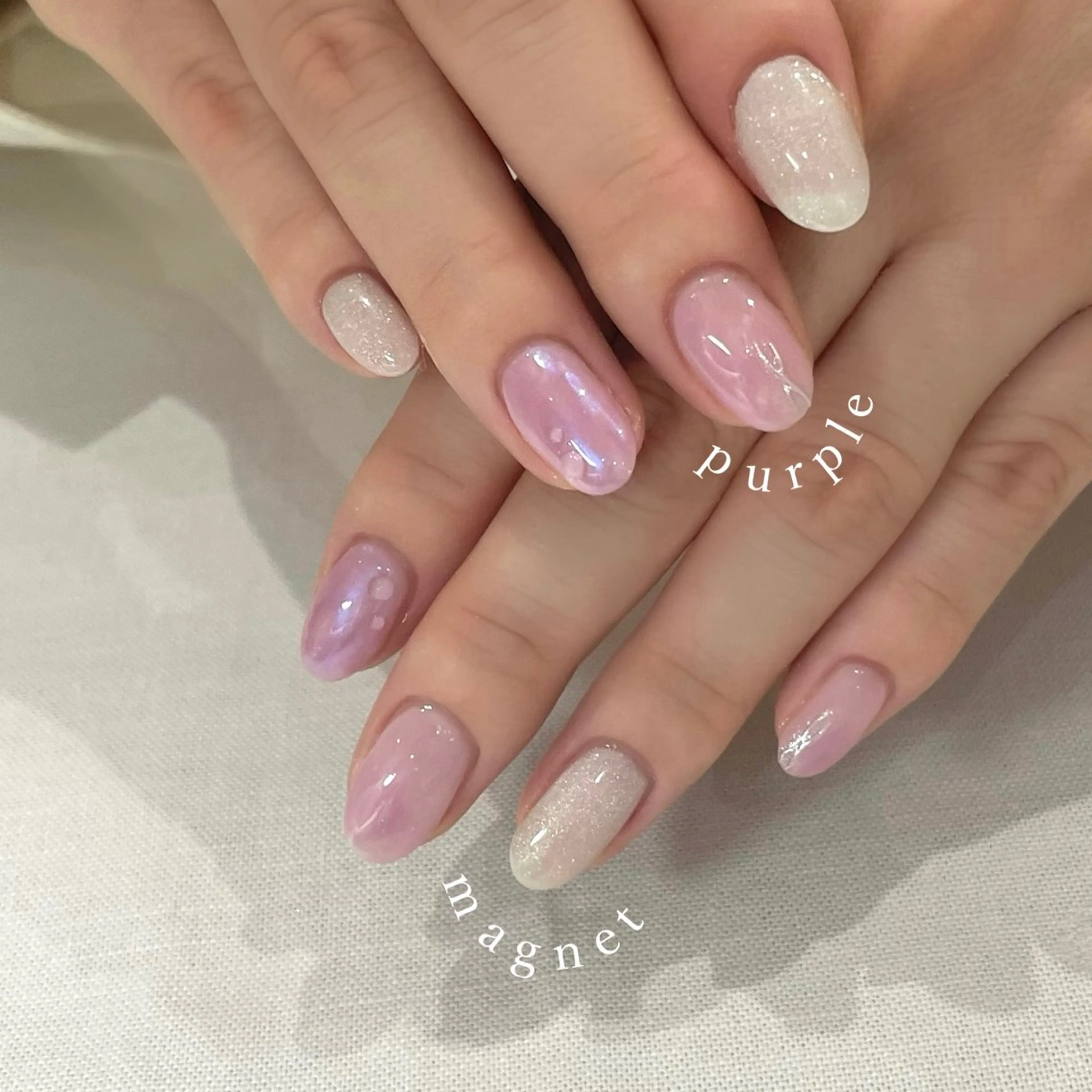 ネイル ジェルネイル マグネットネイル ニュアンスネイル オフィスネイル パラジェル パラジェルプレミアムサロン nail care &spa Lovin［ラヴィン］所属・Azegami Minaのネイルデザイン