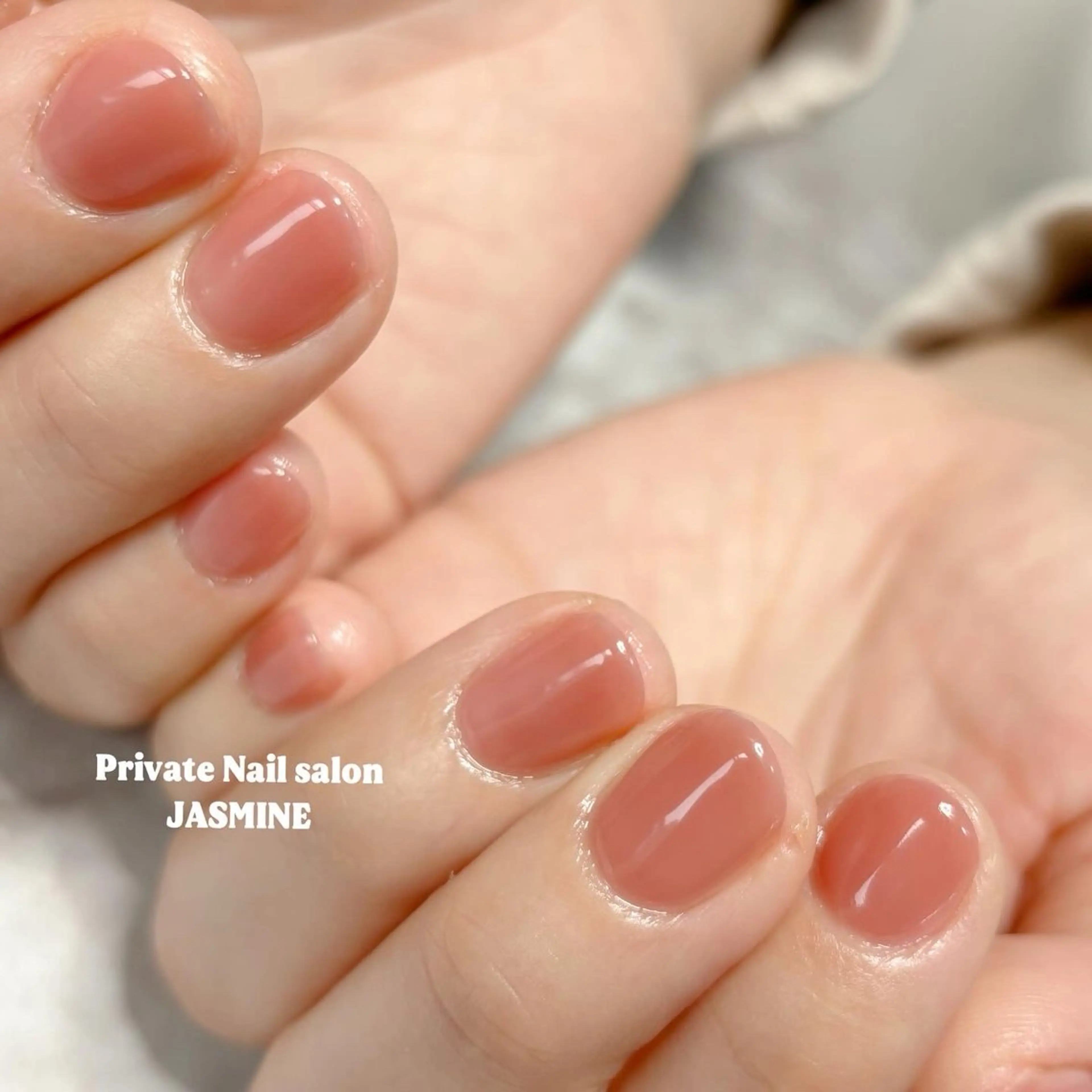 ネイル ワンカラーネイル ピンク シンプルネイル ハンドネイル Nail salon JASMINEのネイルデザイン