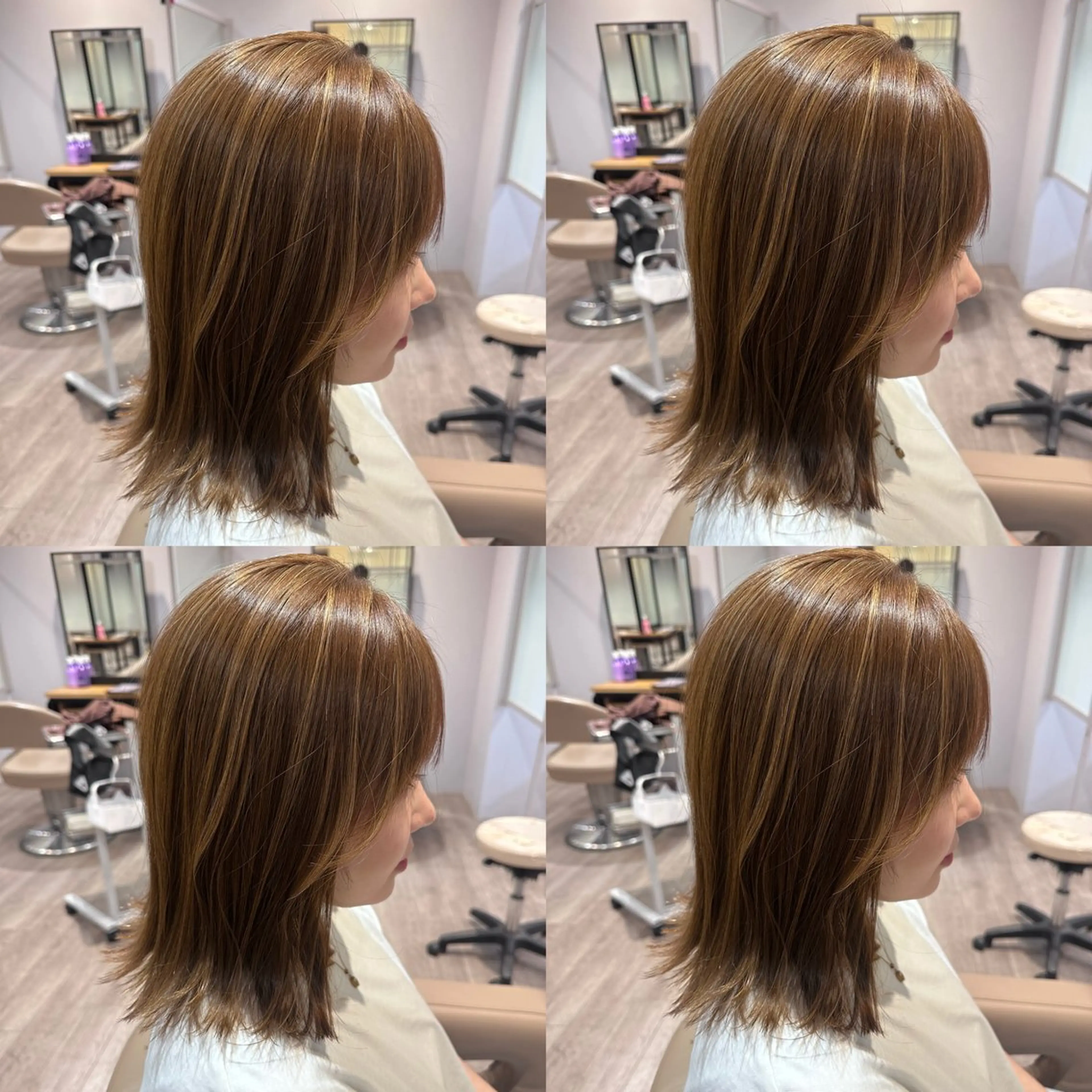 ミディアム カット ヘアカラー アースセンター南所属・大引 優のヘアスタイル