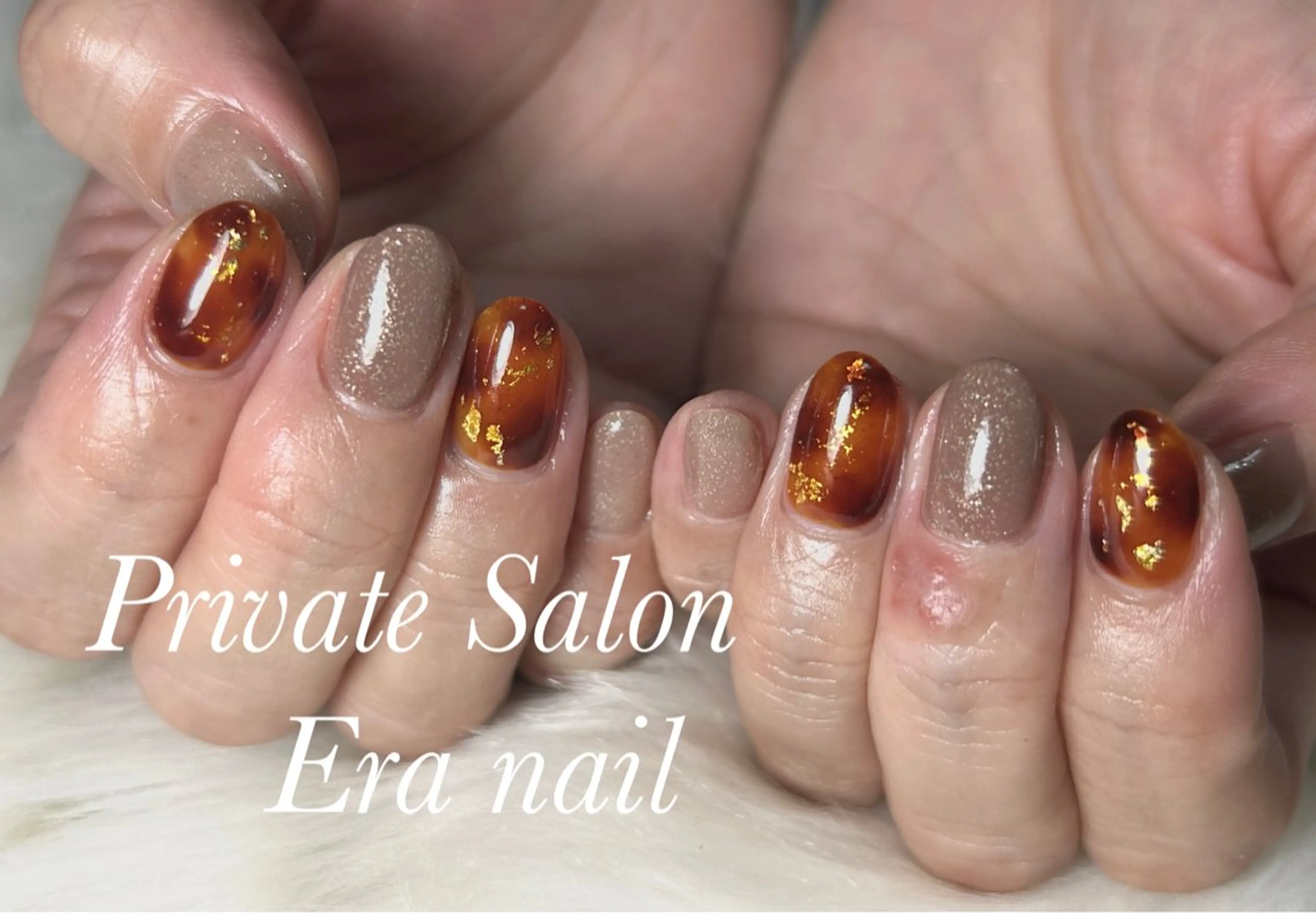 ネイル べっ甲ネイル ハンドネイル Era nailのネイルデザイン