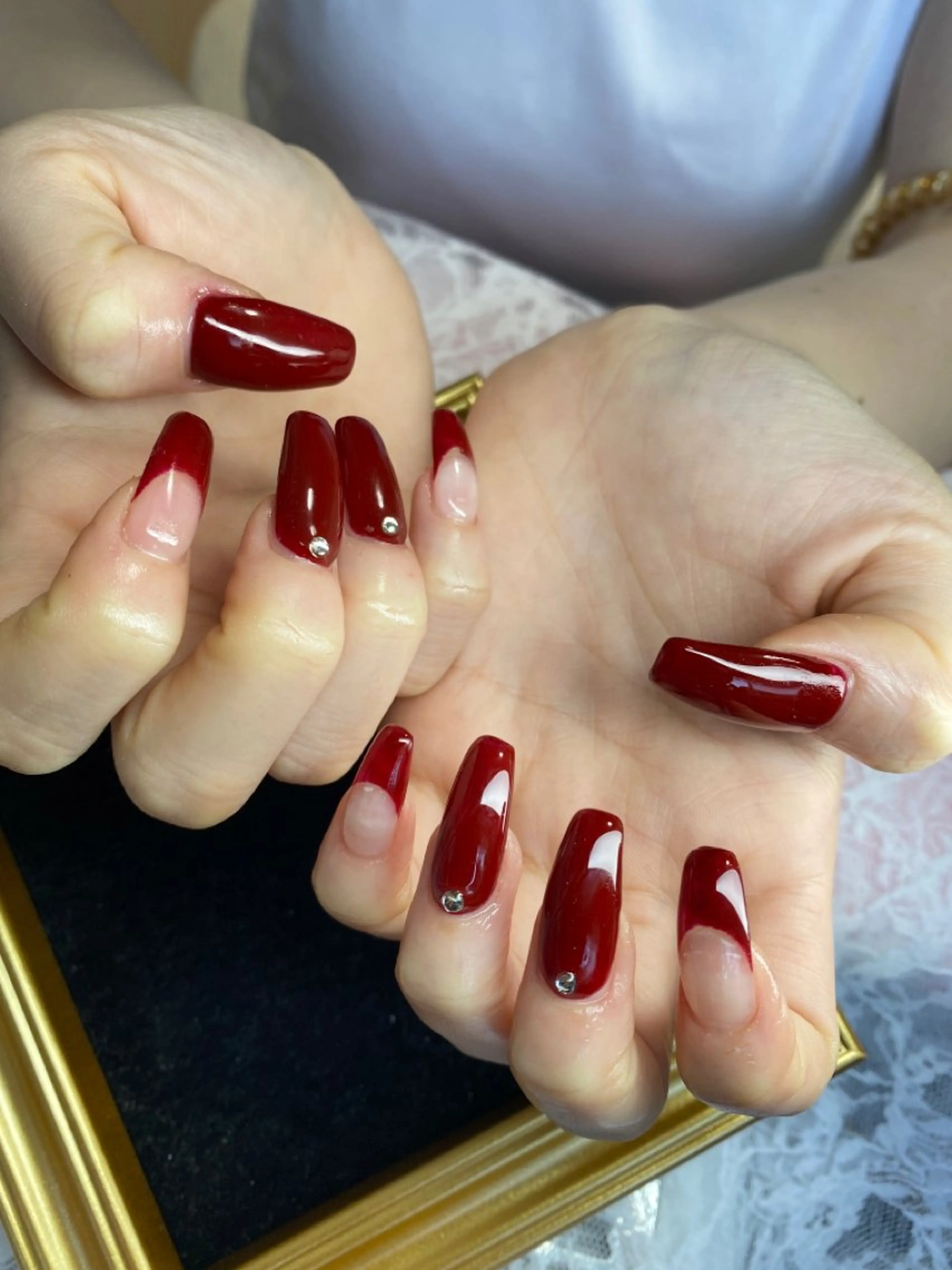 ネイル フレンチネイル ワンカラーネイル ストーンネイル HandS ネイル 自宅サロンのネイルデザイン