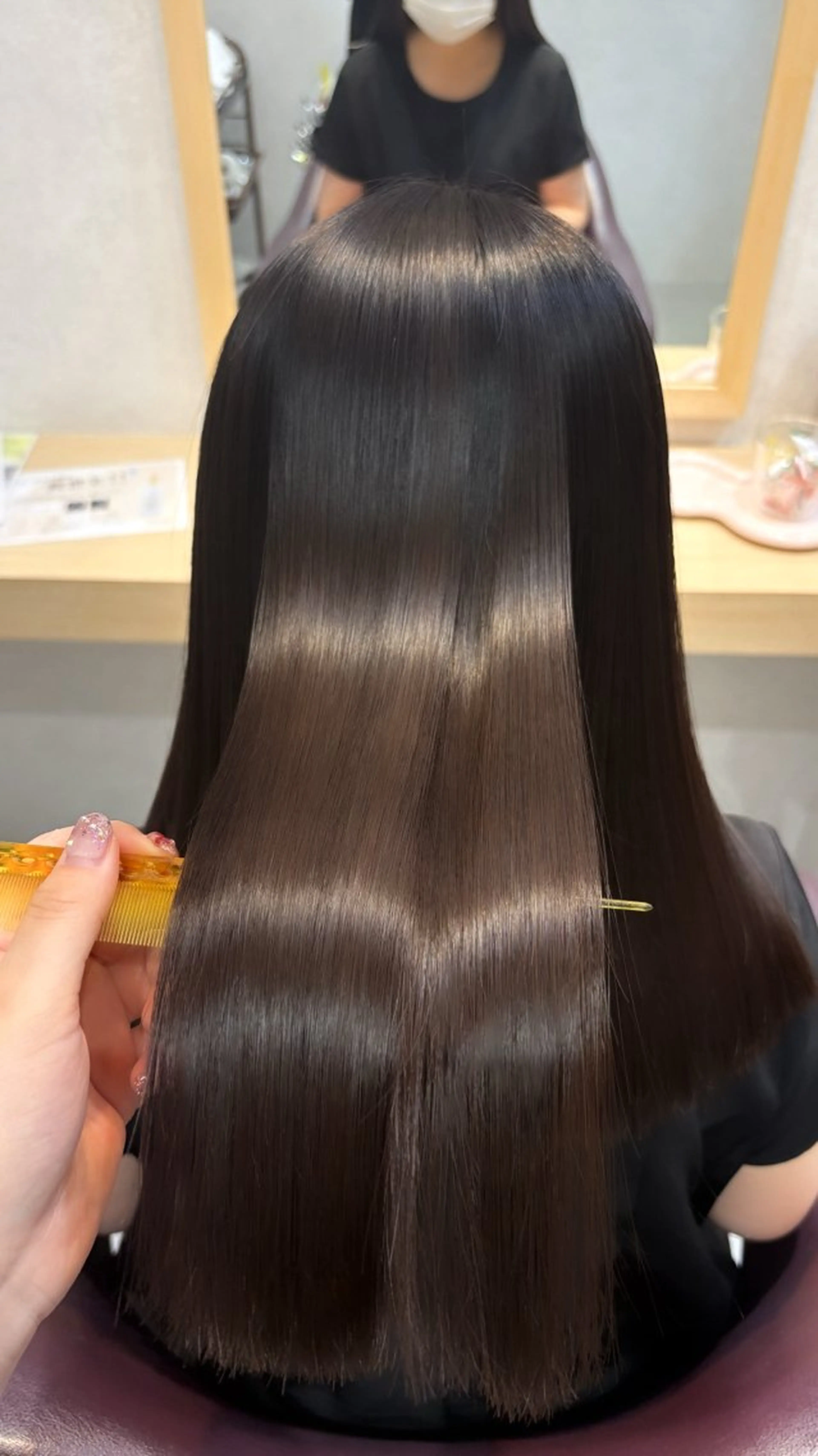 ロング カット 縮毛矯正 トリートメント 透明感/暖色/艶感 💍TAMA💍のヘアスタイル