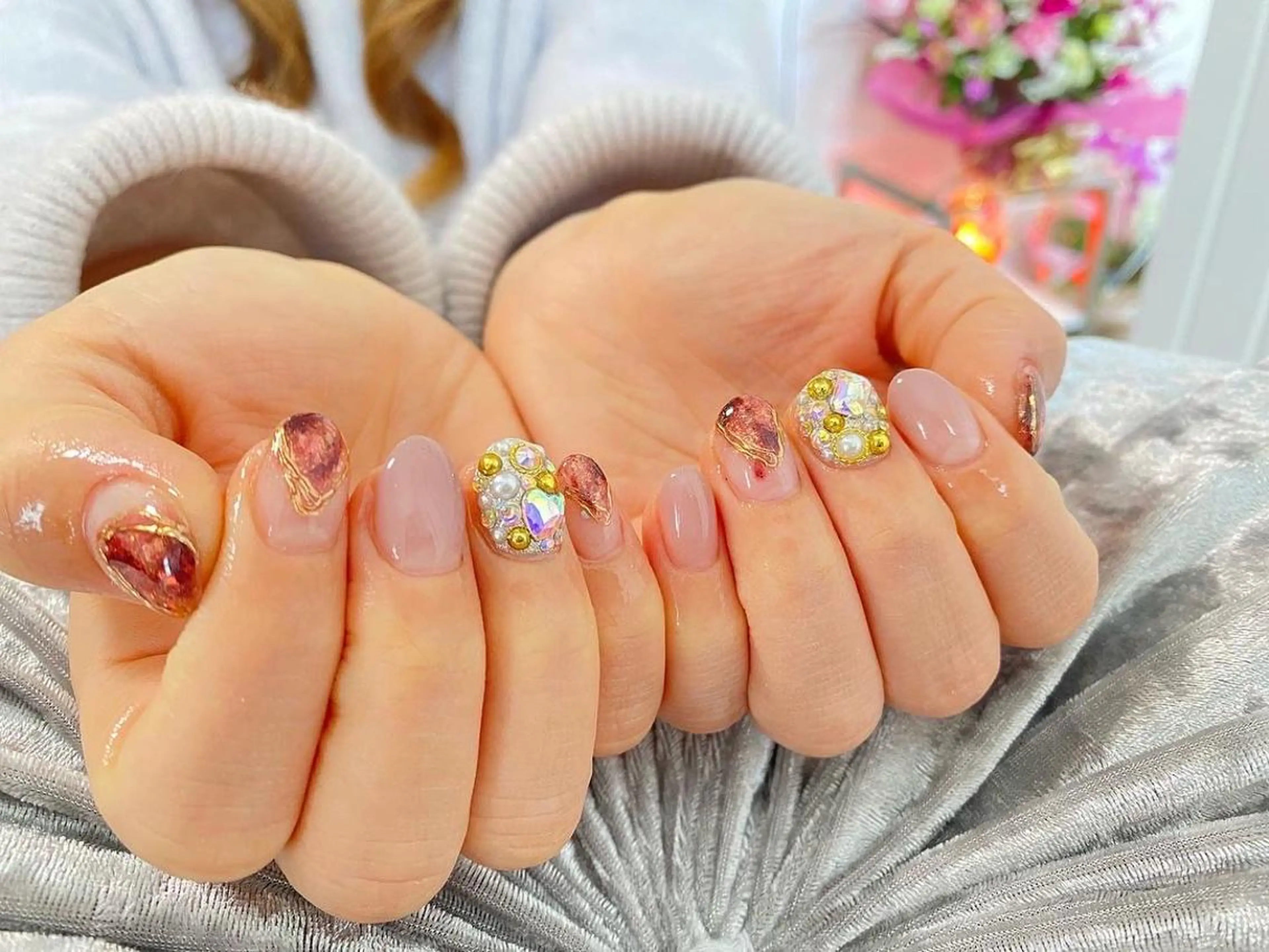 ネイル ストーンネイル Esthetic Will所属・will 有希のネイルデザイン