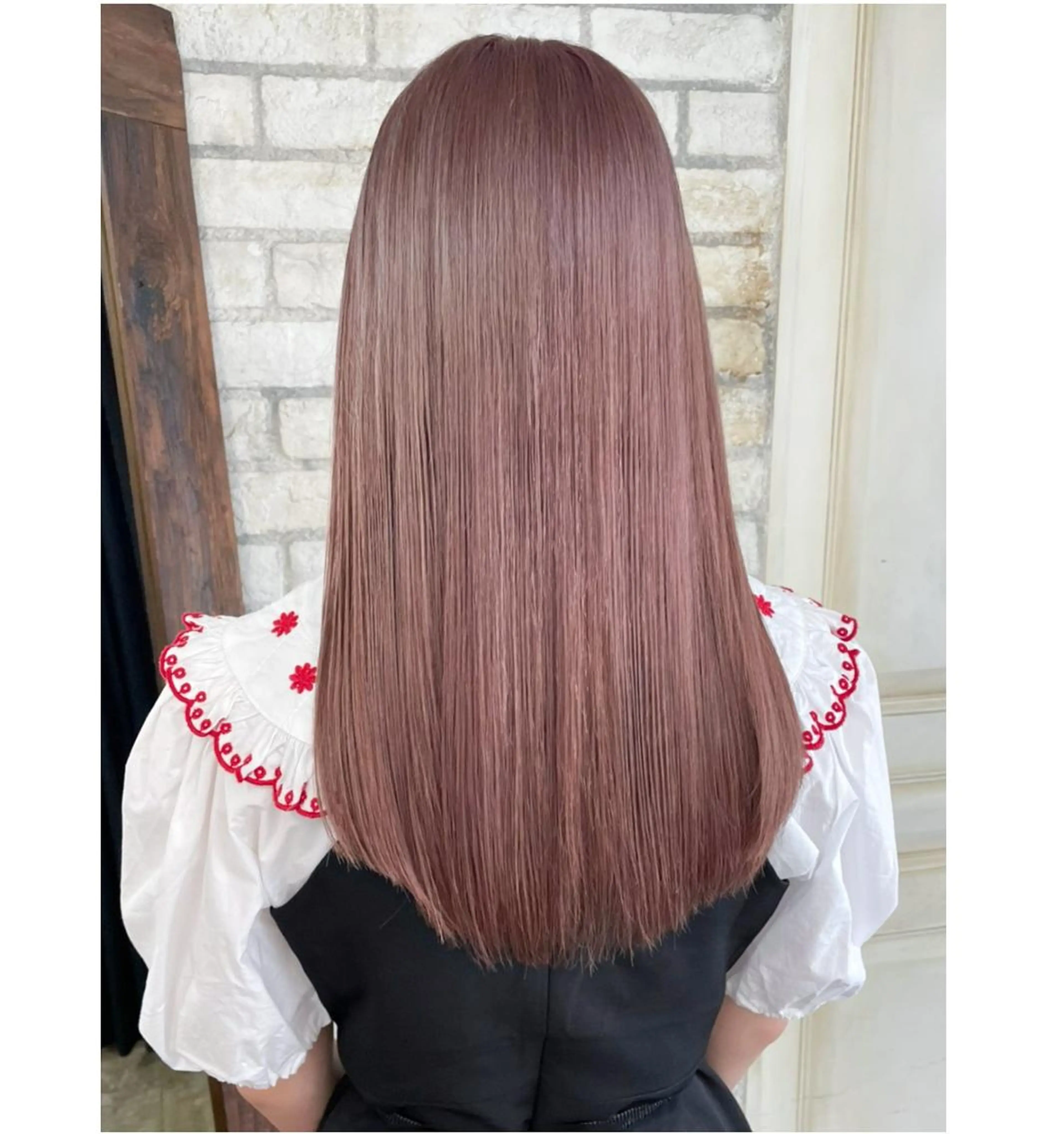 パーマ カラー ロング ヘアアレンジ ピンクカラー ロング カット ヘアカラー トリートメント ITbyALBUM 八王子店のヘアスタイル