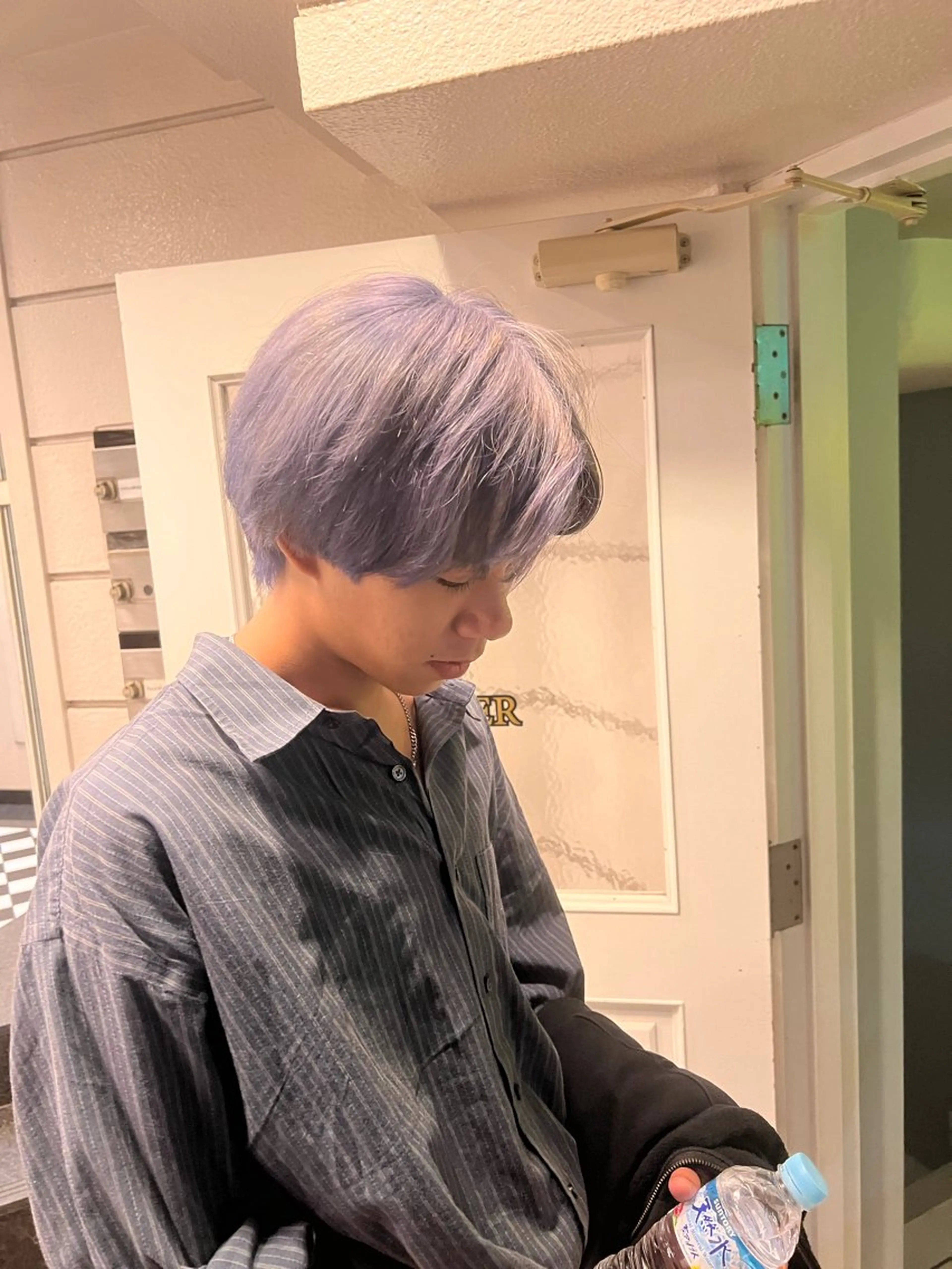 カラー ブリーチ ブルーカラー ヘアカラー 韓国メンズ特化🌙 Ryosukeのヘアスタイル