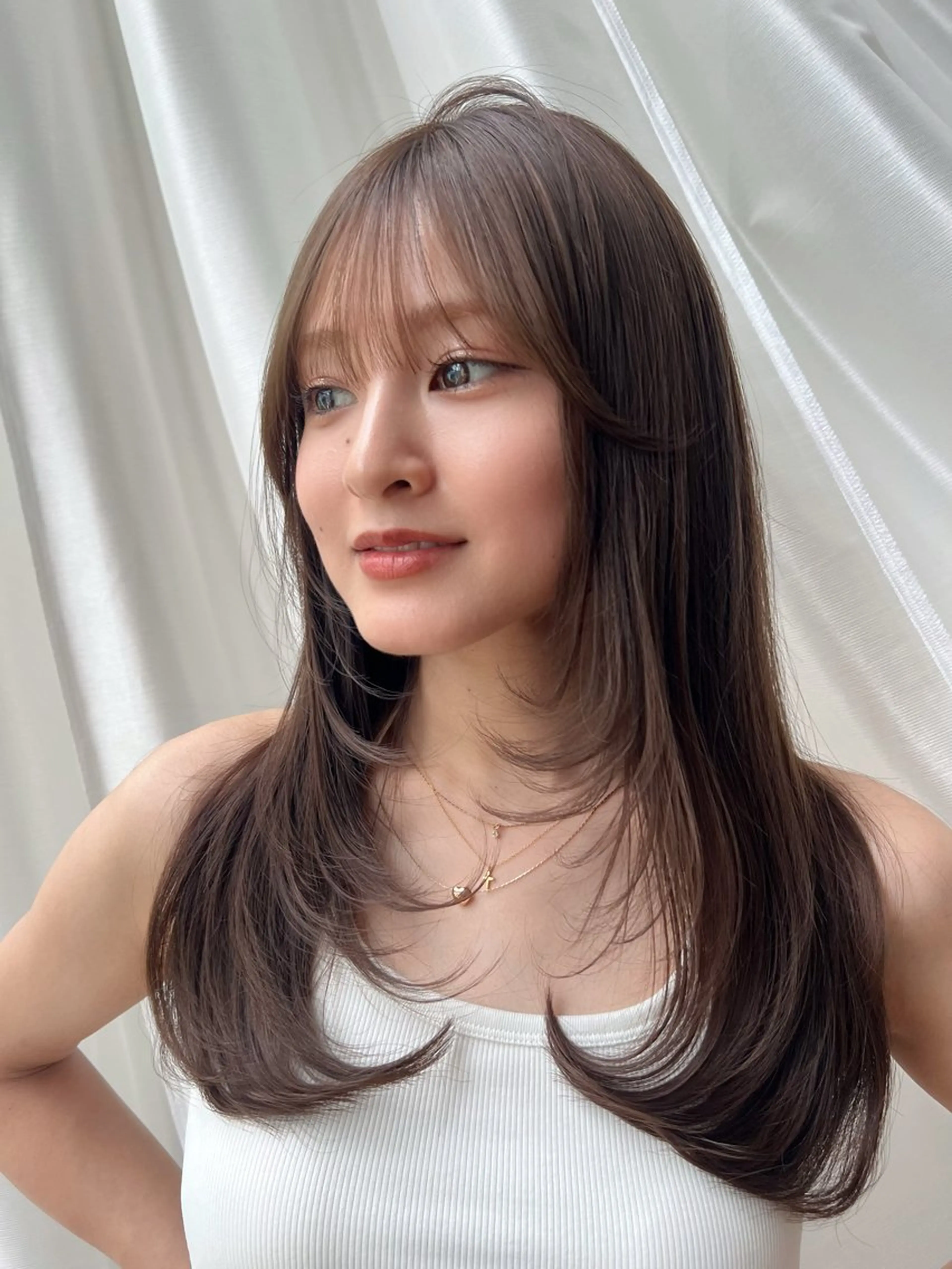 ミディアム カラー ブリーチ ブリーチなしカラー 望月威吹/表参道/カ ットモデル/似合わせのヘアスタイル
