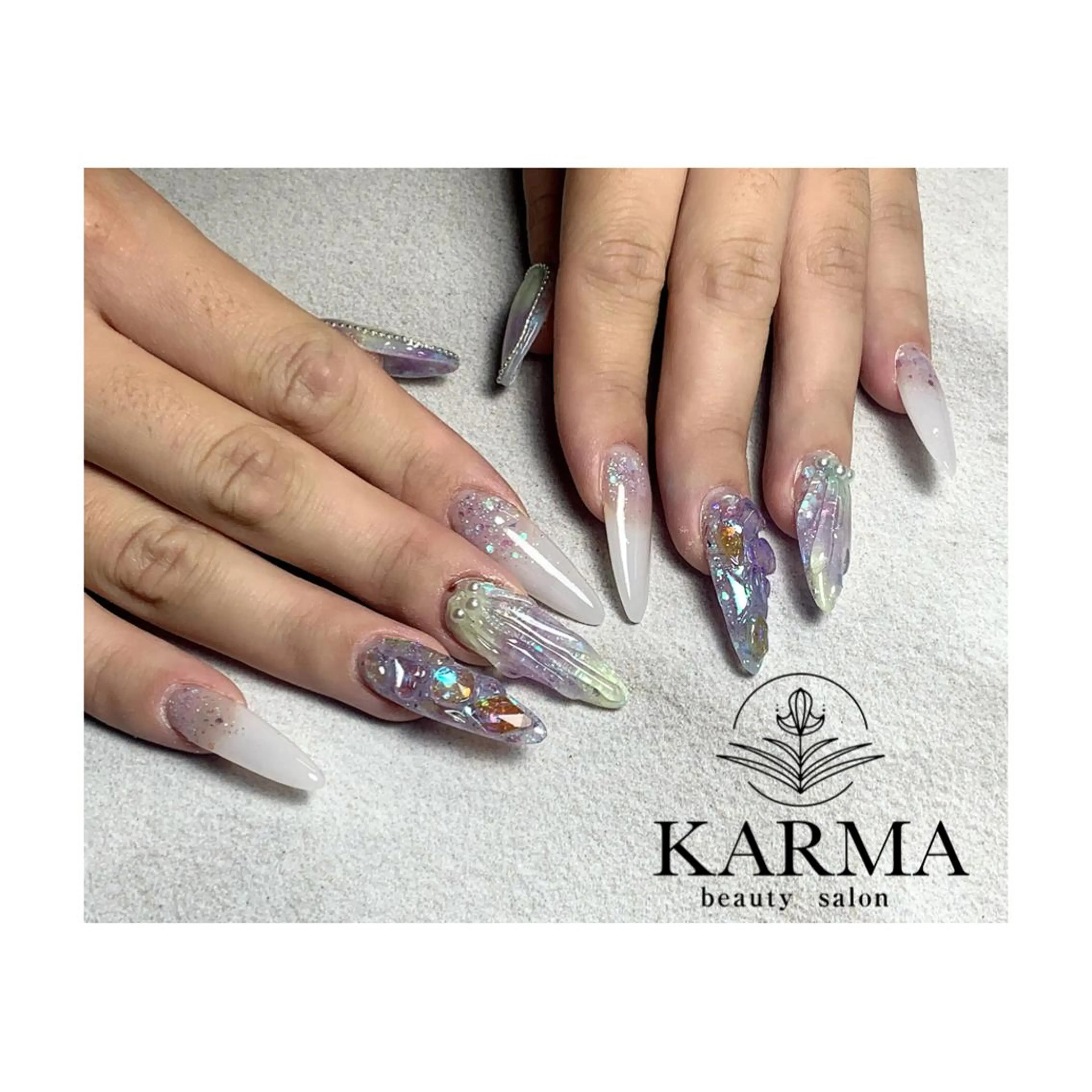 ロング ネイル ハンドネイル KARMA salonのネイルデザイン