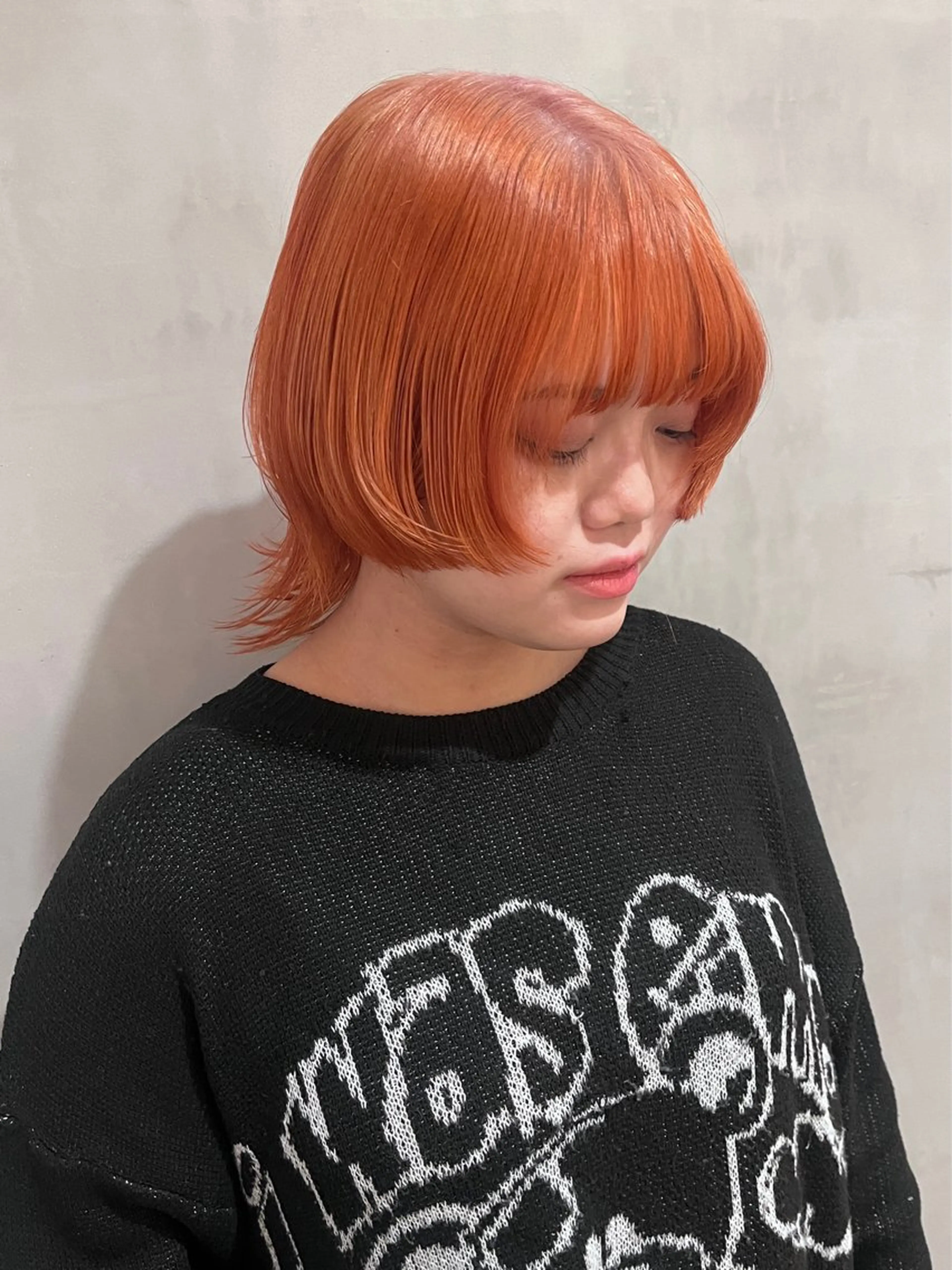 ショート カラー オレンジ ピンクカラー 暖色🍒姫カット🎀 オタク特化🎀ゆうなのヘアスタイル