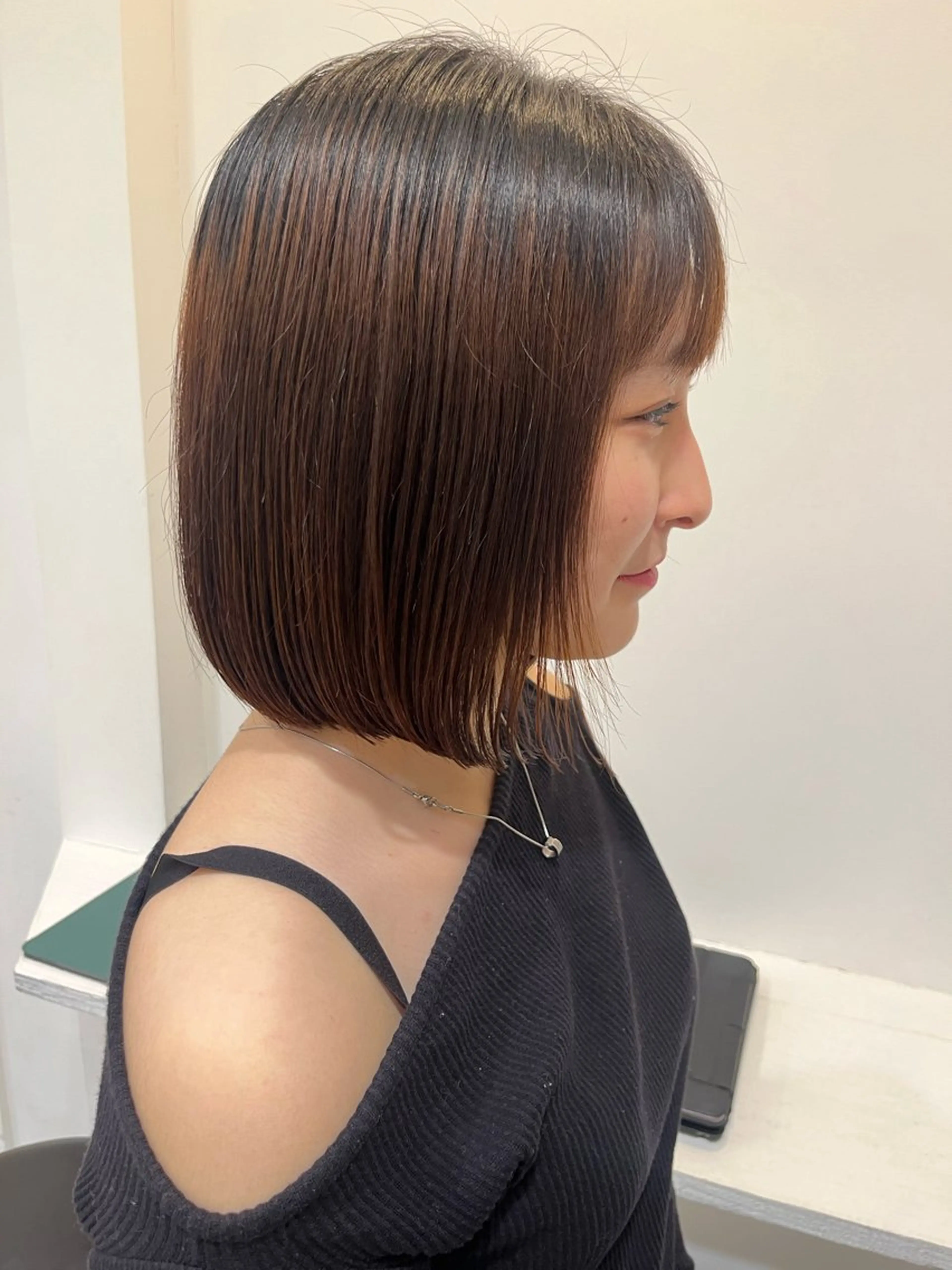 ミディアム ボブ カット 無料カットモデル‪✨ ✂️Nanami🌷のヘアスタイル