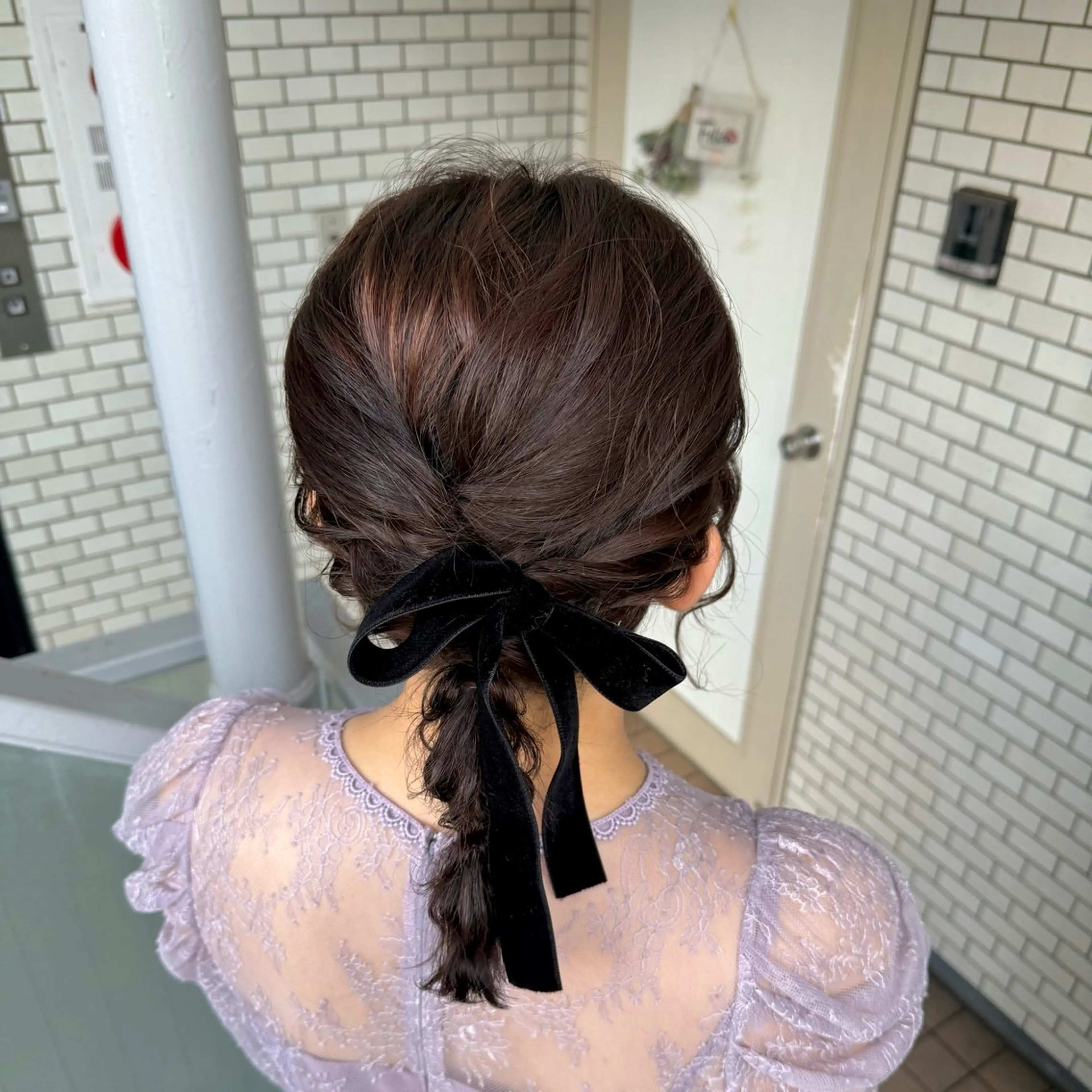 ミディアム ヘアアレンジ 成人式 ハーフアップ 結婚式・ブライダル ボブ 卒業式のヘアスタイル 褒められヘアメイク /‎ボブ女子🐶みおのヘアスタイル