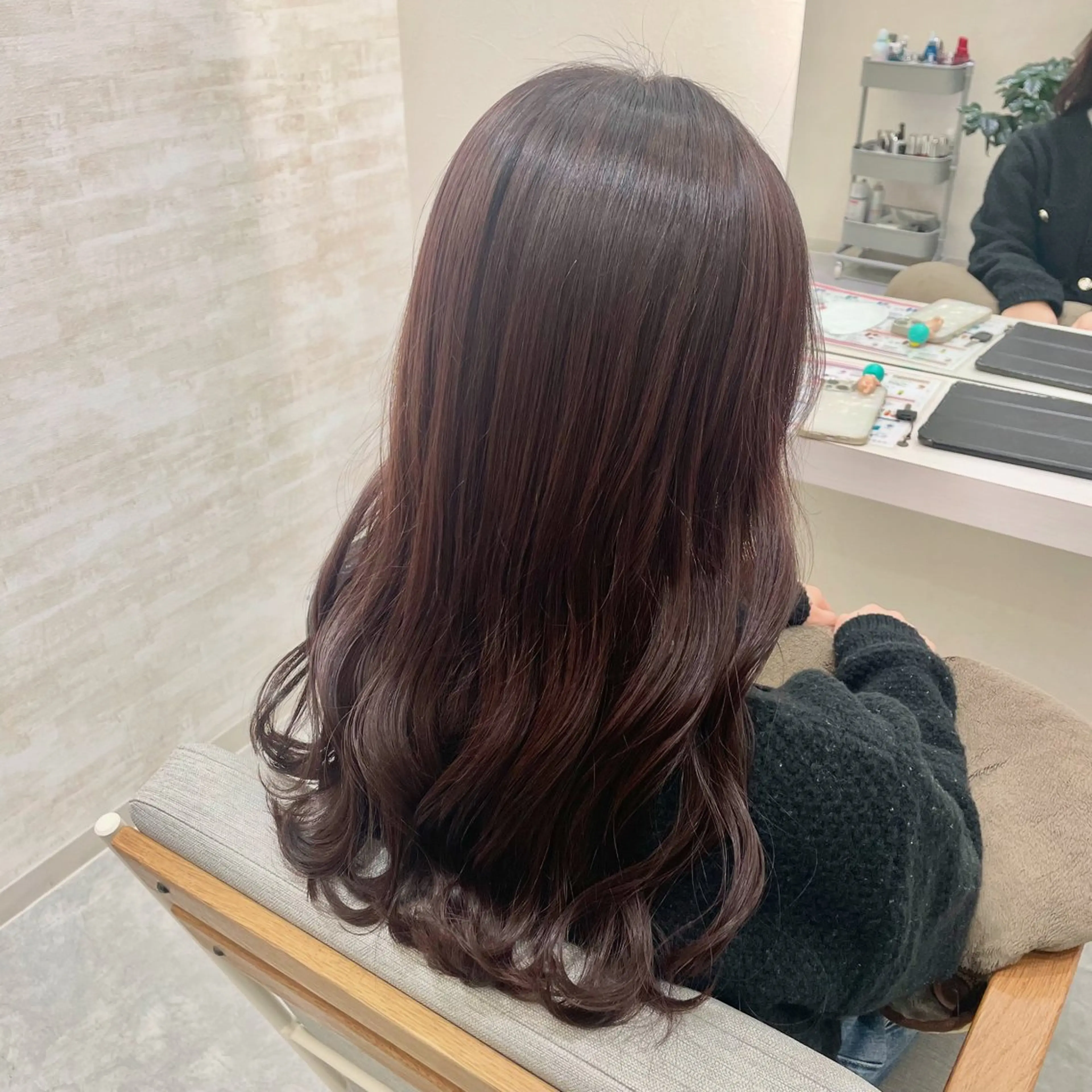 セミロング カラー ブラウンカラー ピンクカラー ピンクブラウン カット ヘアカラー トリートメント 髪質改善&ヘアケア /菊池琉那のヘアスタイル