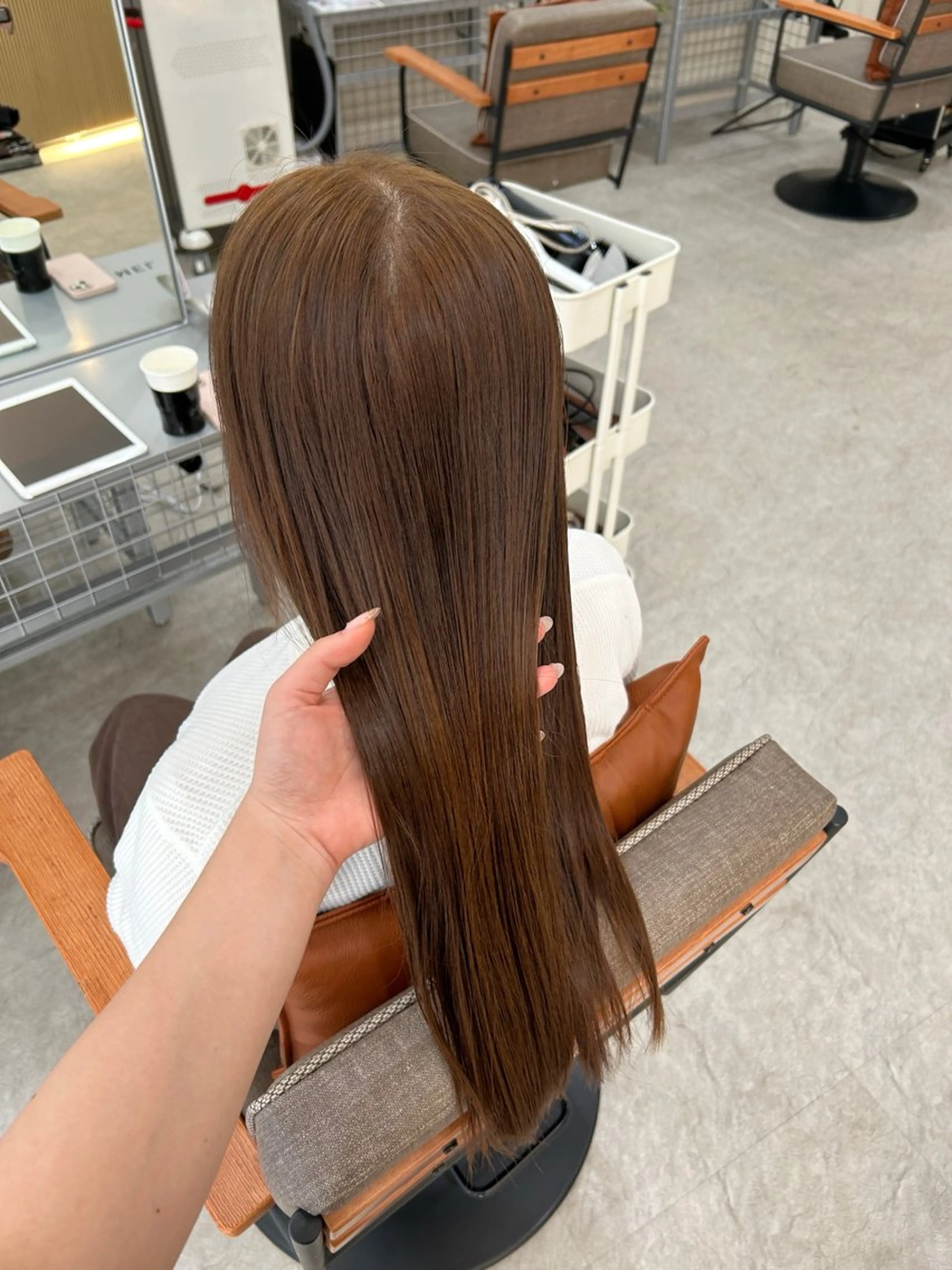 ロング カット ヘアカラー トリートメント MIDORI🌙 透明感/ベージュのヘアスタイル