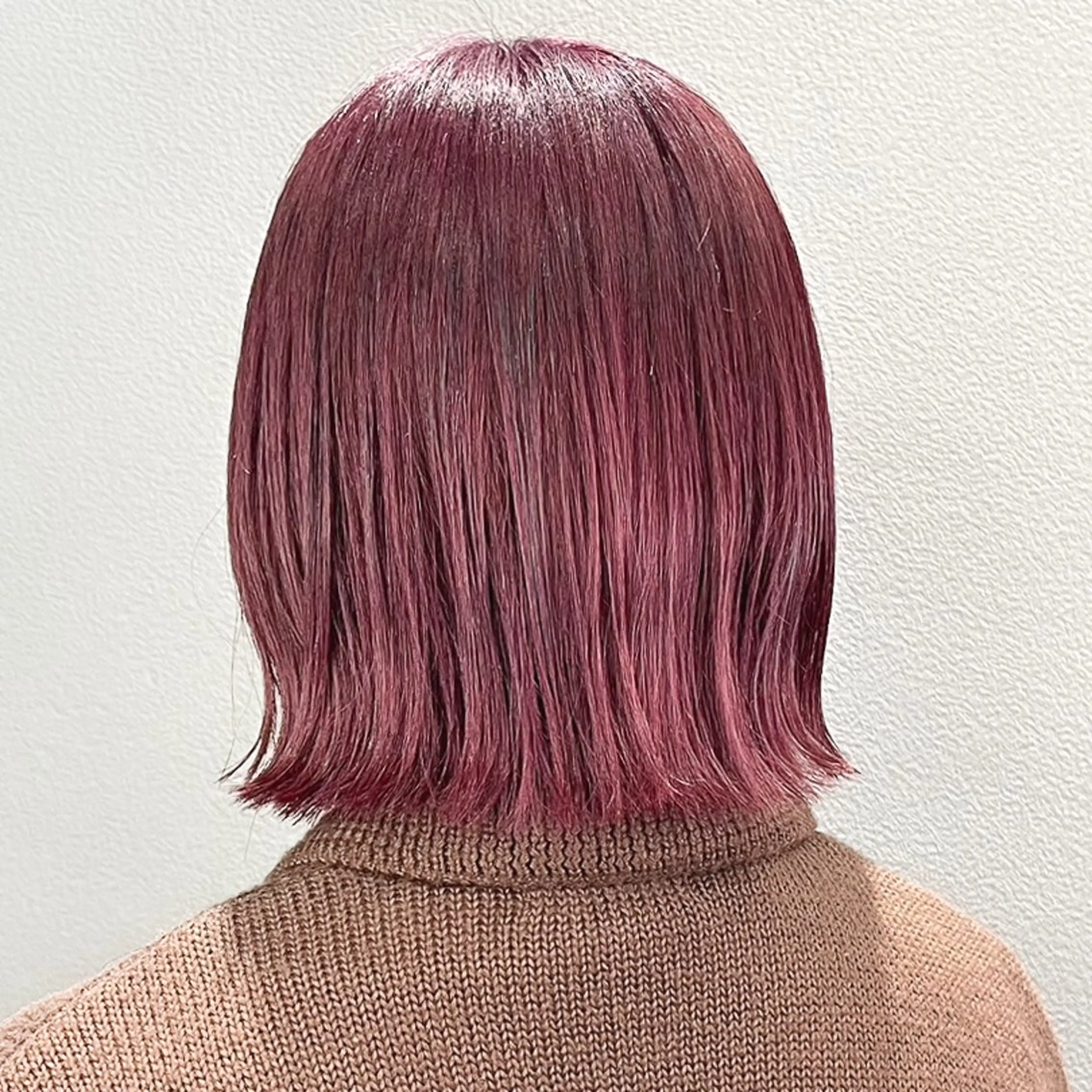 ミディアム カラー ピンクカラー レッドカラー ヘアカラー トリートメント 透明感カラー/パーマ 🌀アオノアユミのヘアスタイル