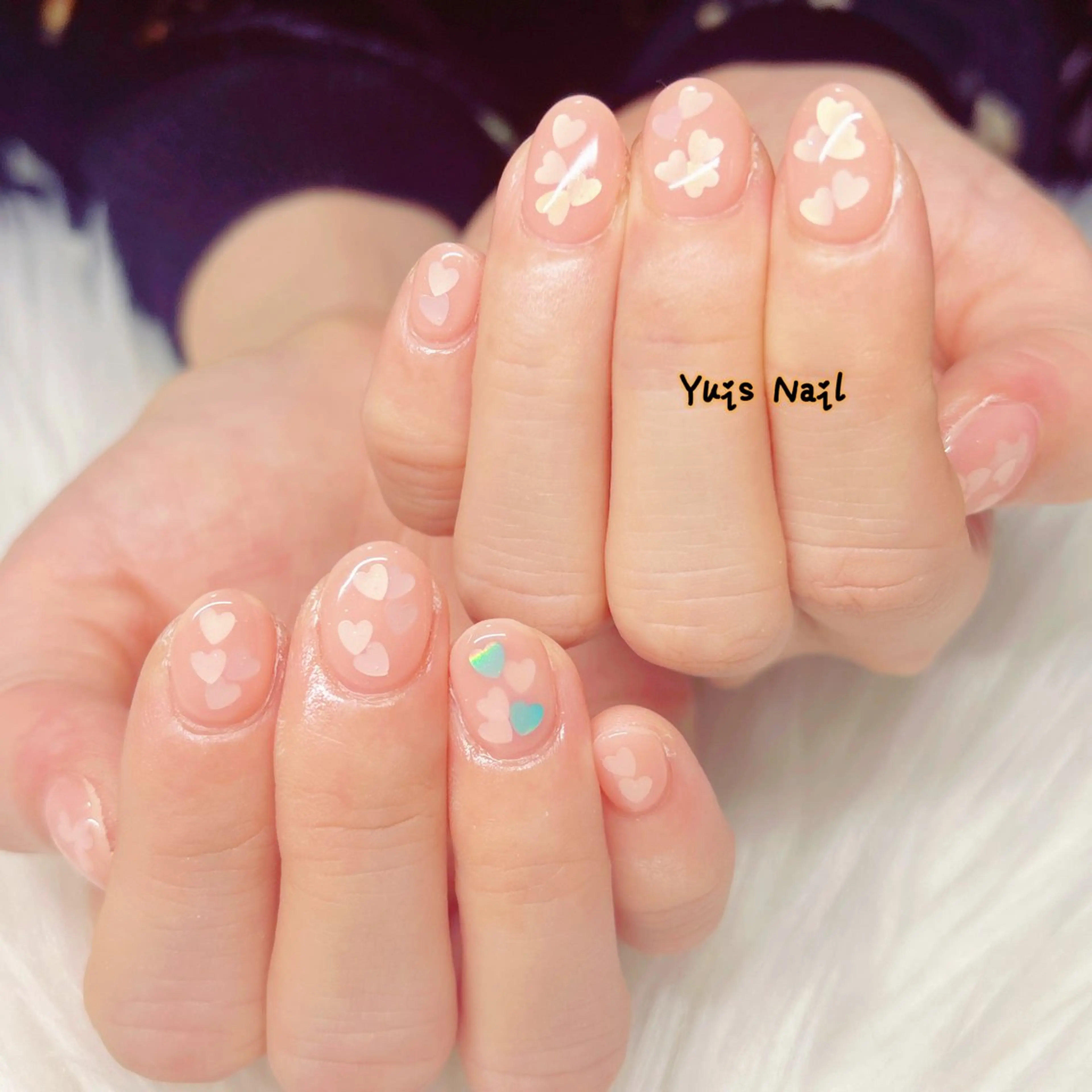 ネイル ハート ハンドネイル Yuis Nailスカルプ専門のネイルデザイン