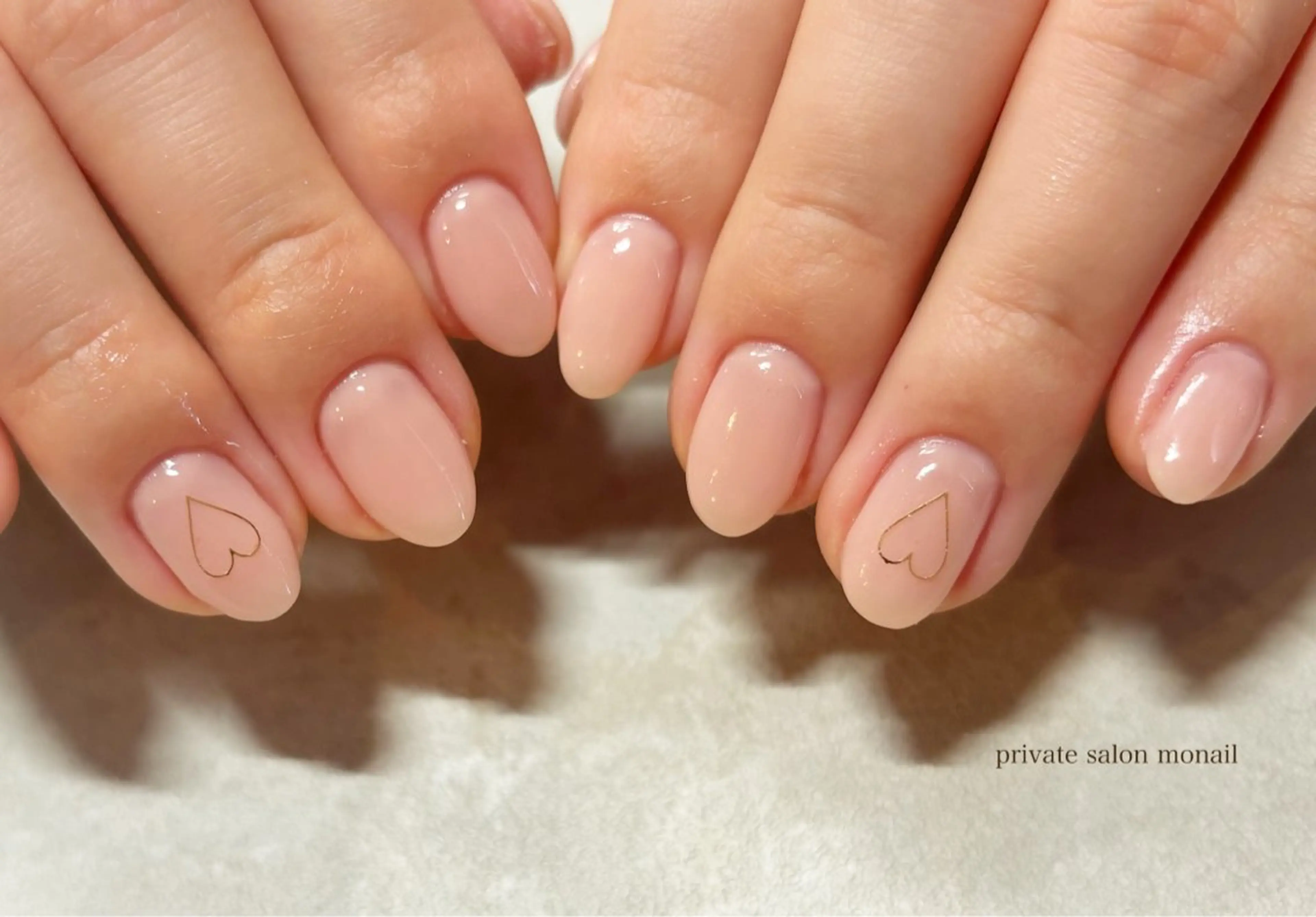 ネイル オフィスネイル ピンク ピンクベージュ ハンドネイル private  nail monail所属・nail salon monailのネイルデザイン