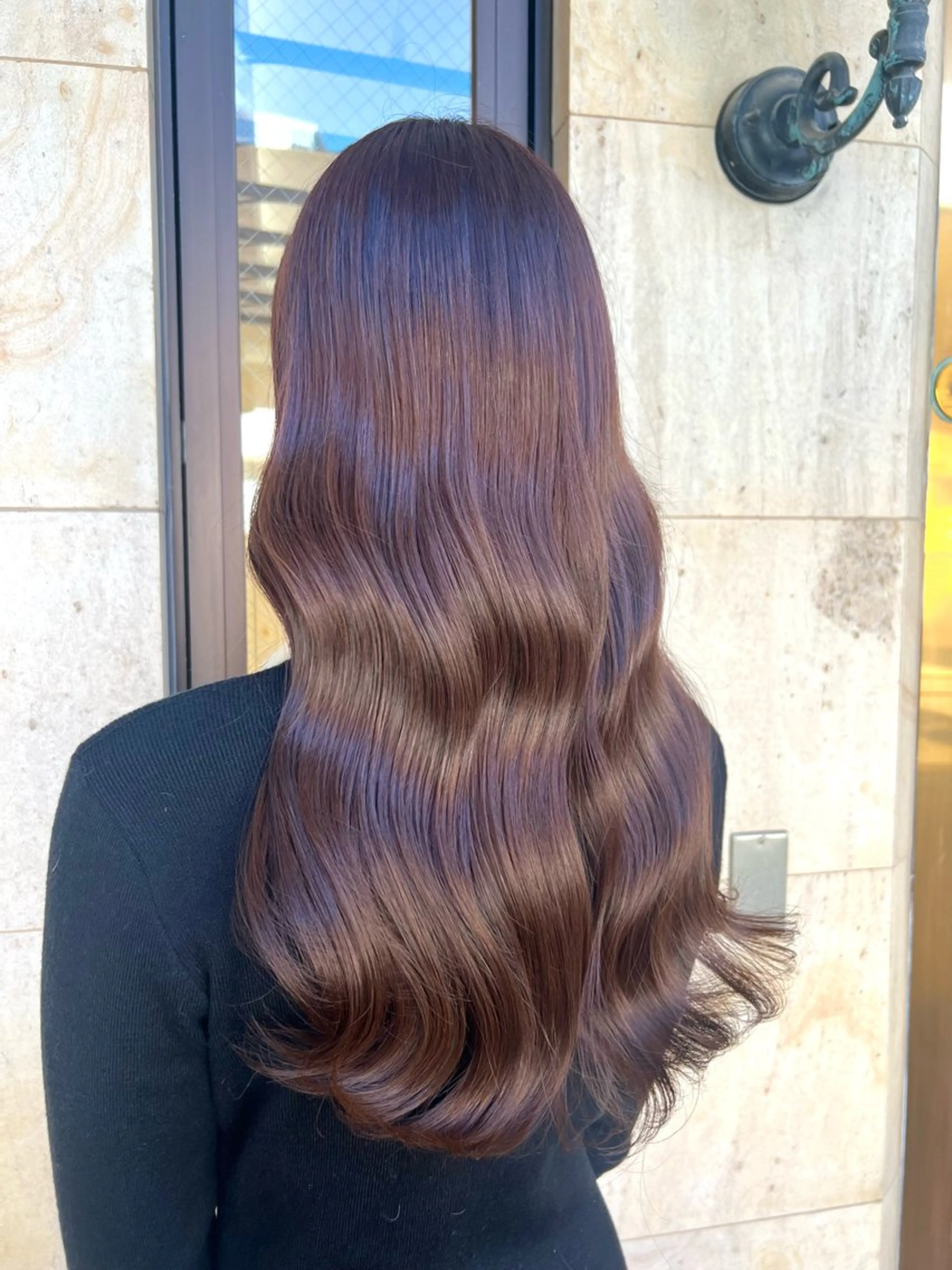 ロング カラー 切りっぱなしボブ ブリーチ ブラウンカラー チョコレートブラウン ダブルカラー ヘアカラー トリートメント ヘッドスパ ヘアセット Wカラー/髪質改善/ 艶カラー🩶Sanaのヘアスタイル