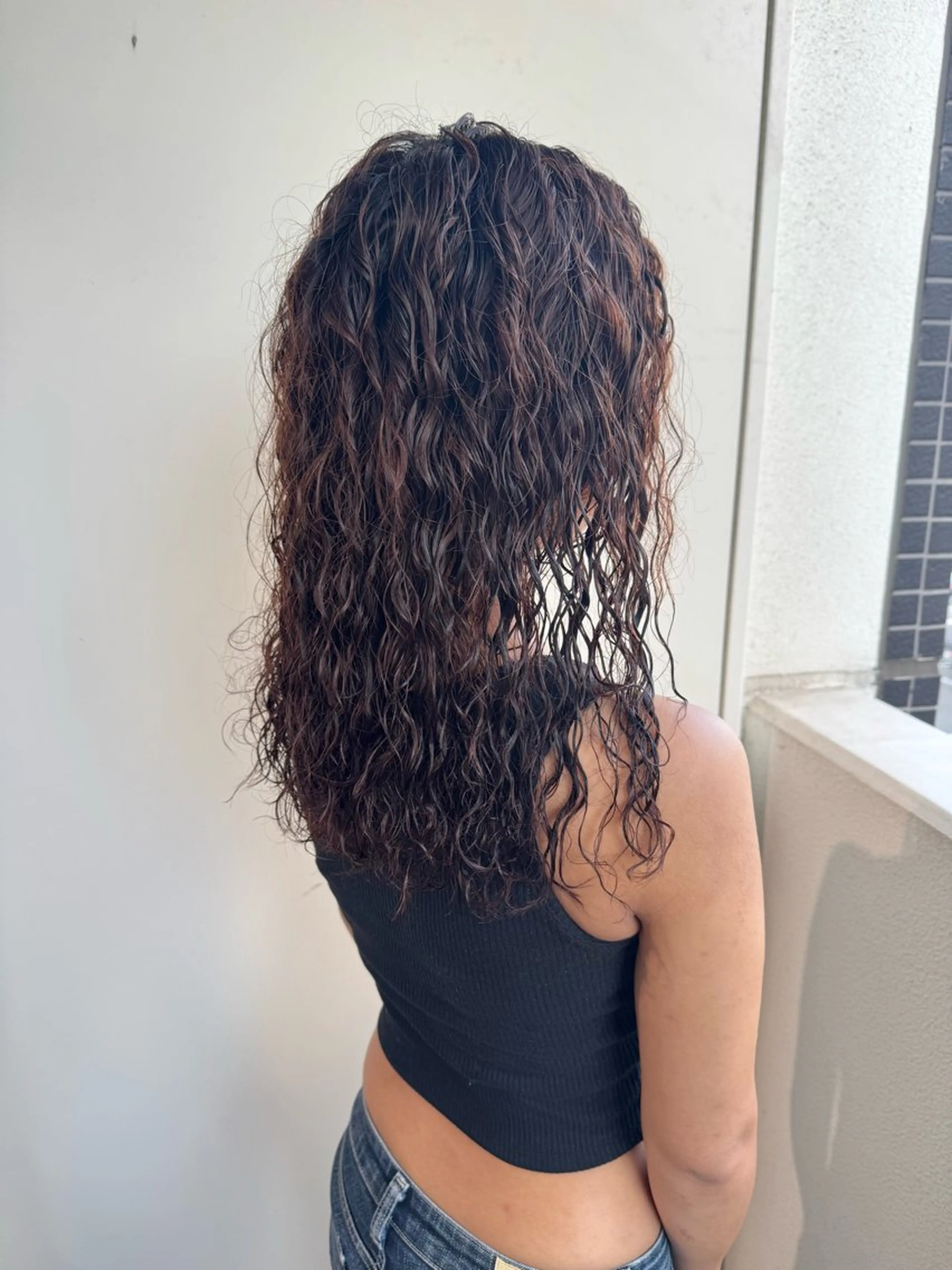ロング パーマ ロング カット パーマ トリートメント 縮毛矯正/艶暖色 カラー/パーマひふみのヘアスタイル