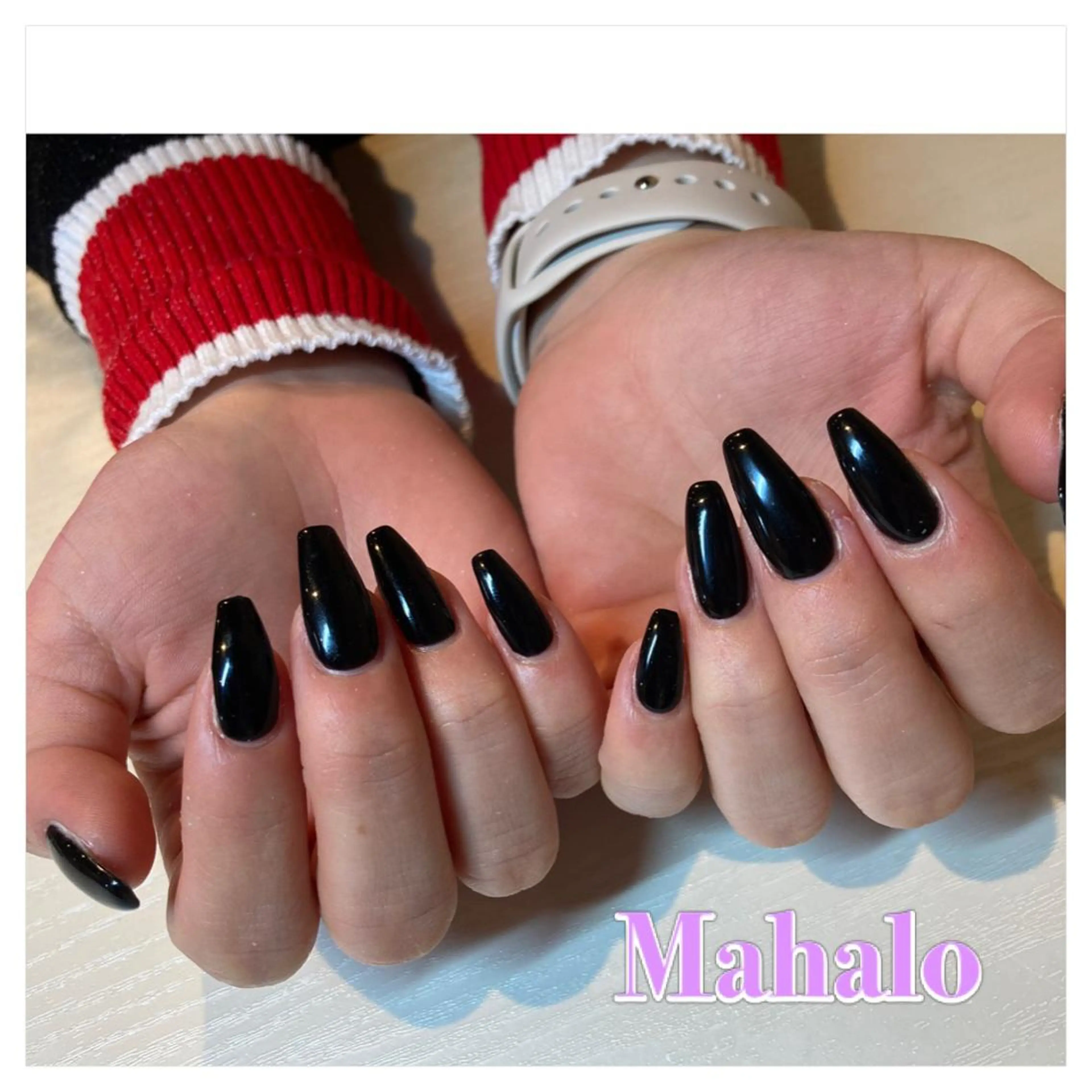 ネイル ジェルネイル ロングネイル ワンカラーネイル シンプルネイル Nail Salon Mahaloのネイルデザイン