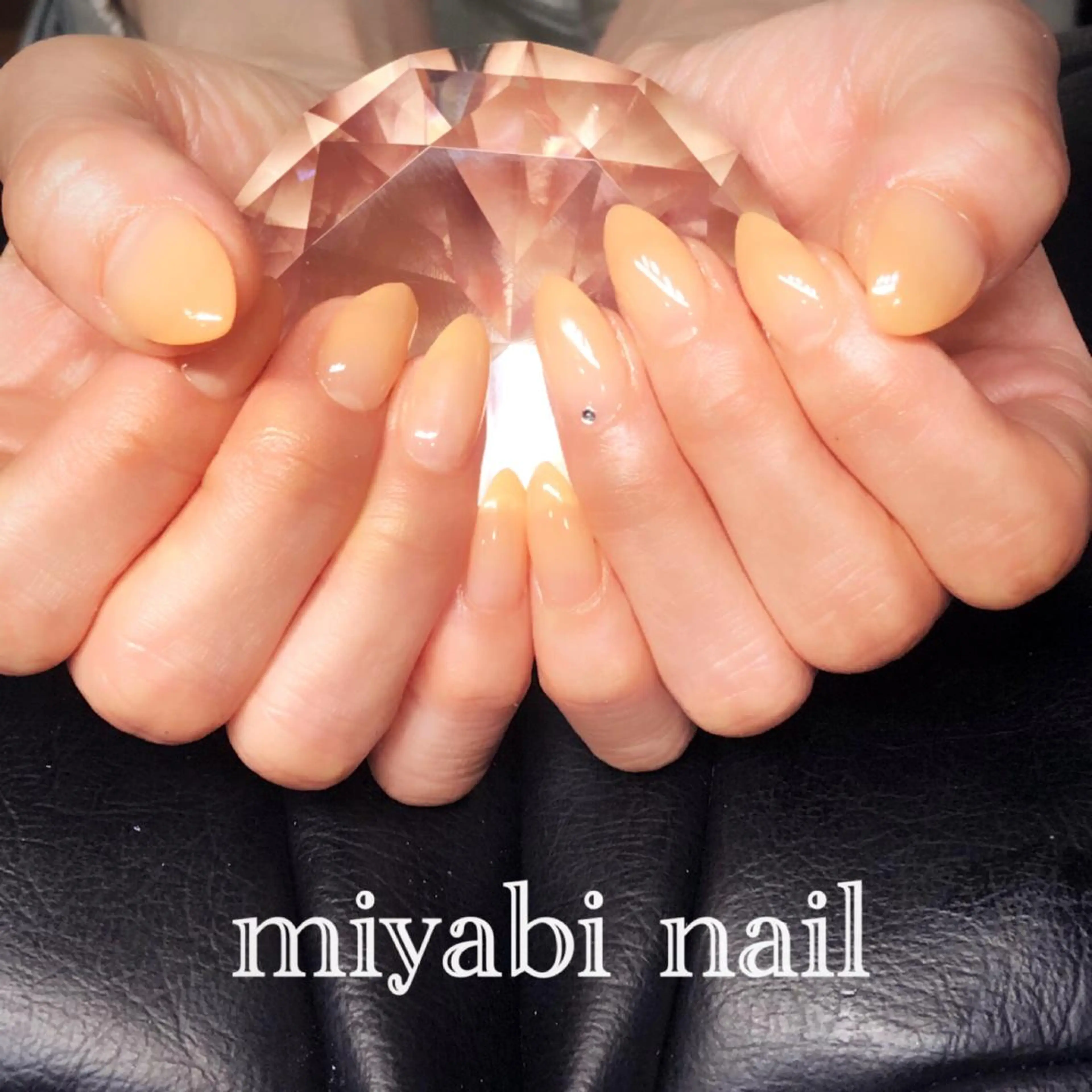 ネイル ジェルネイル グラデーション オレンジ 春ネイル ハンドネイル miyabi nail 桂川駅近くのネイルデザイン