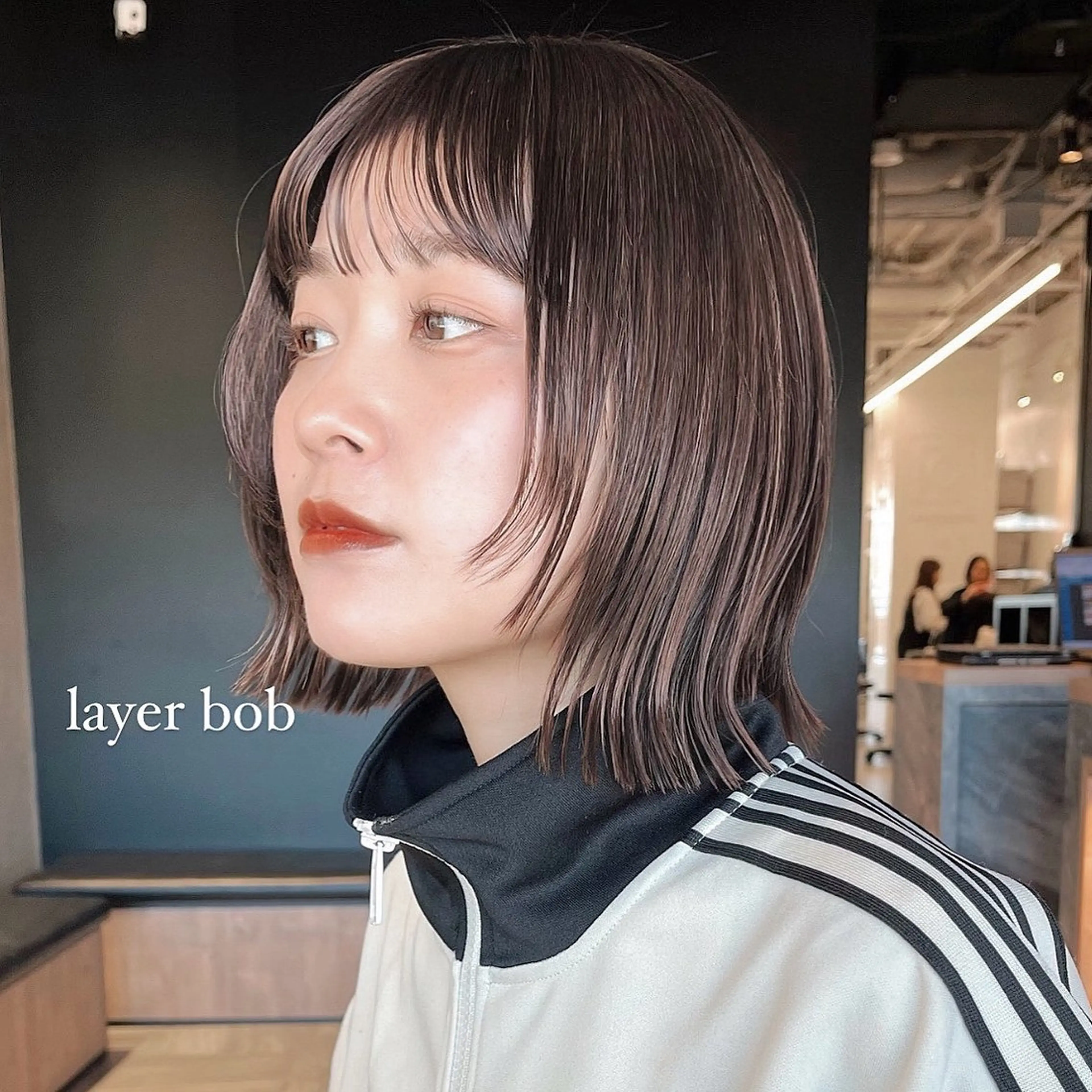 ミディアム カラー ヘアアレンジ ボブレイヤー ボブ 顔まわりレイヤー レイヤーカット カット ヘアカラー トリートメント 🌱ボブ/レイヤー/ ベージュ/あやみ✨のヘアスタイル