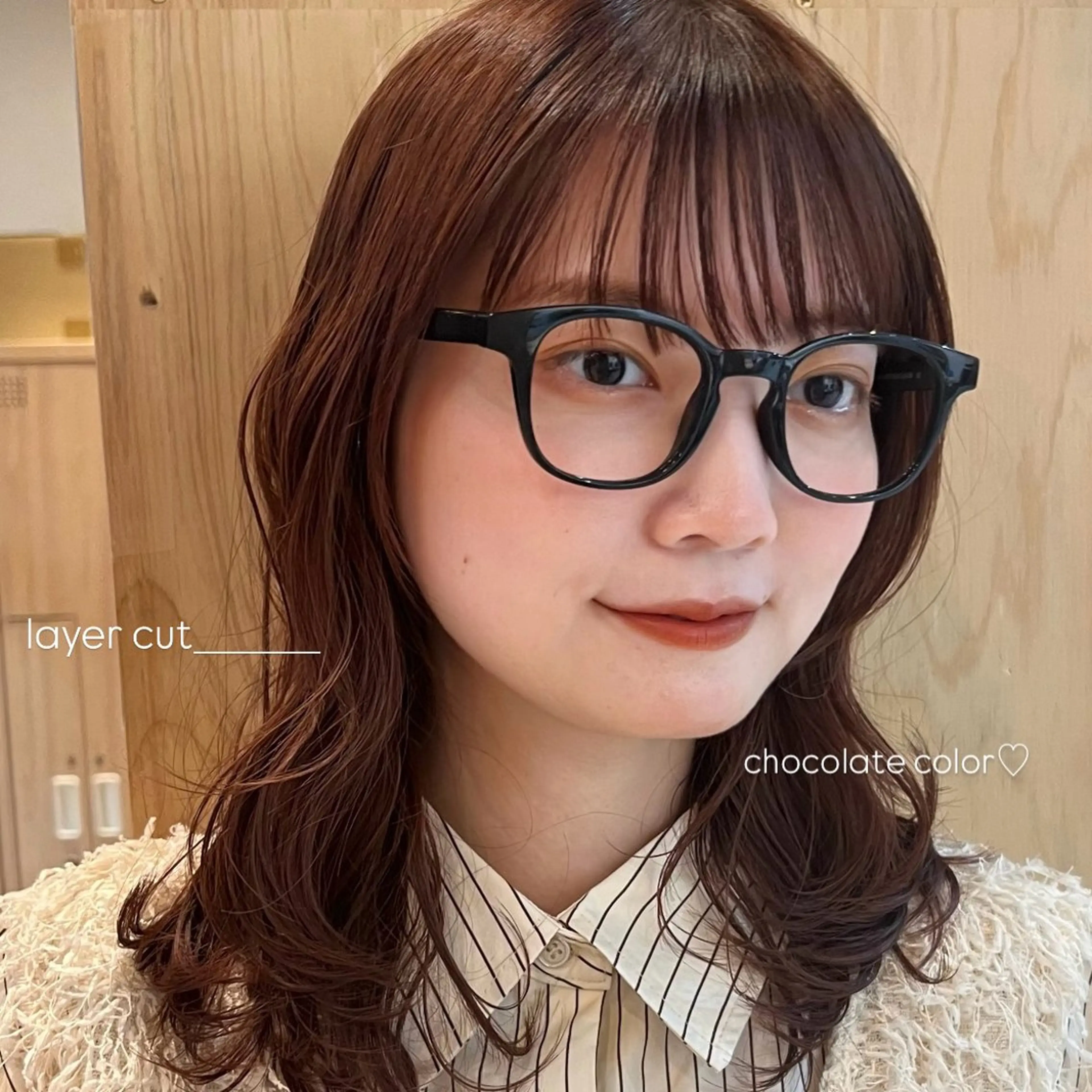 ミディアム ミディアムレイヤー チョコレートブラウン レイヤーカット 🩰暖色/おベージュ /ayano🥣🫧のヘアスタイル