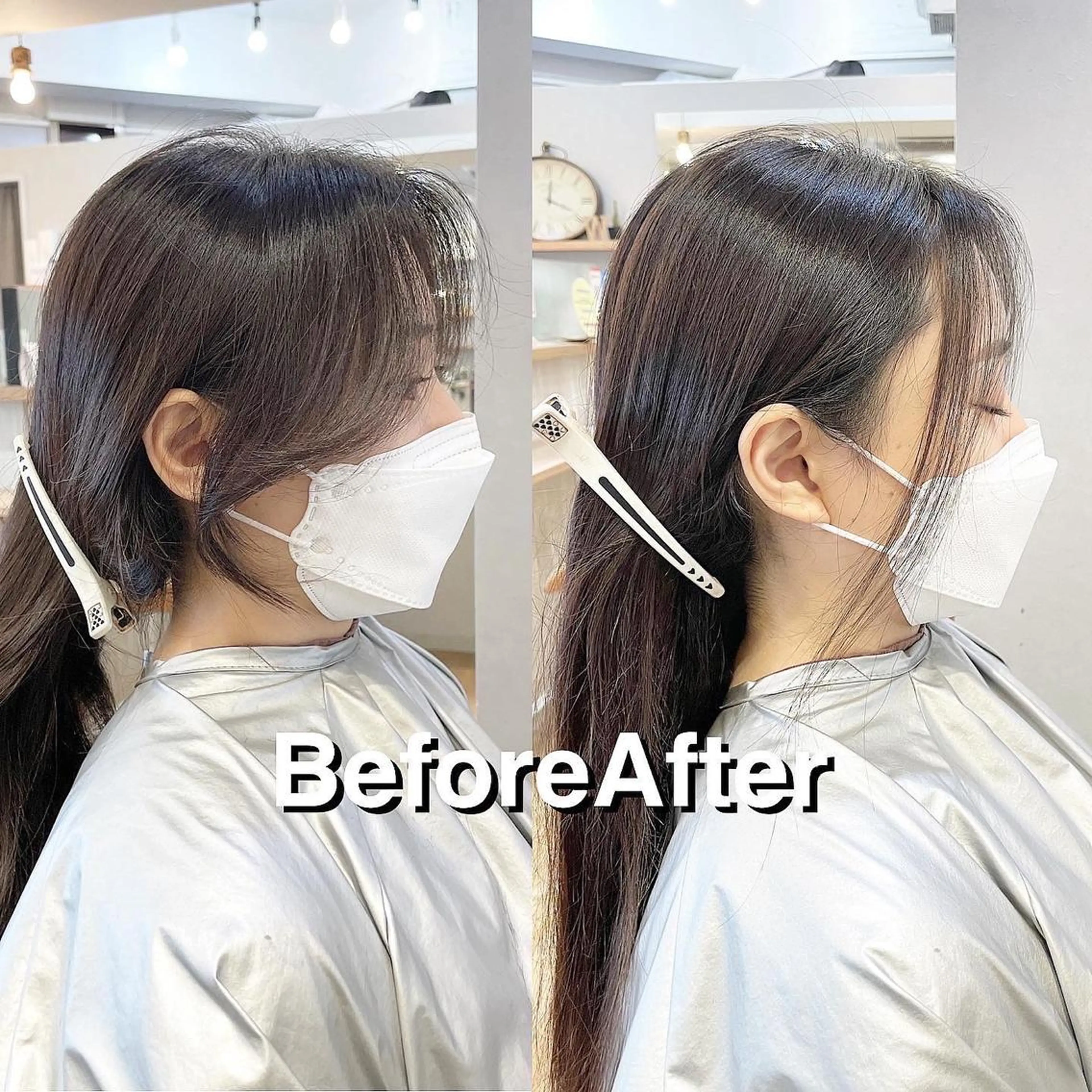 セミロング カラー カット ヘアカラー トリートメント layercut✂️ 韓国ヘア/髪質改善のヘアスタイル