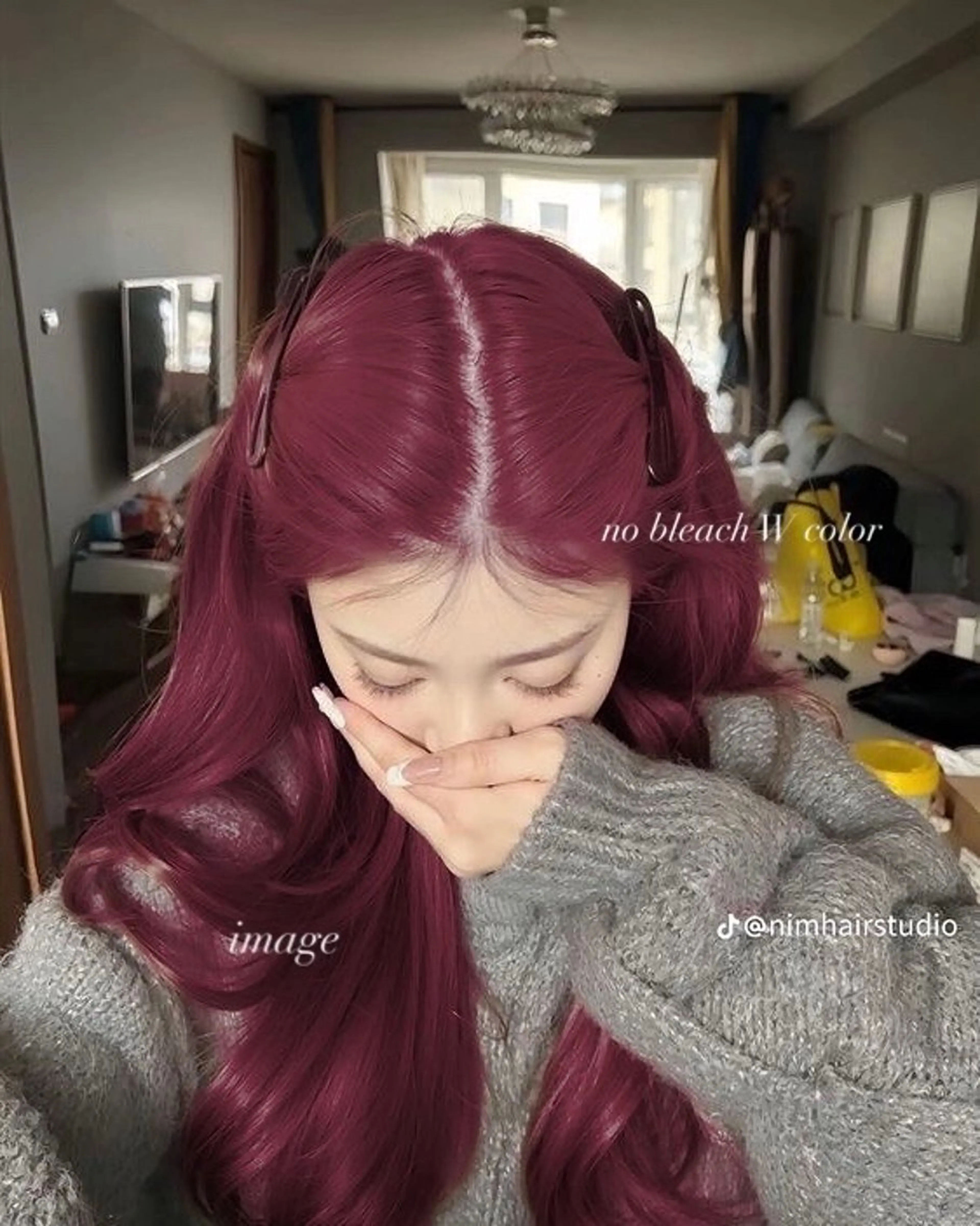 ロング カラー ヘアアレンジ ケアカラー ロング ヘアカラー 中韓🇰🇷暖色🖤 レイヤー🌙らいるのヘアスタイル