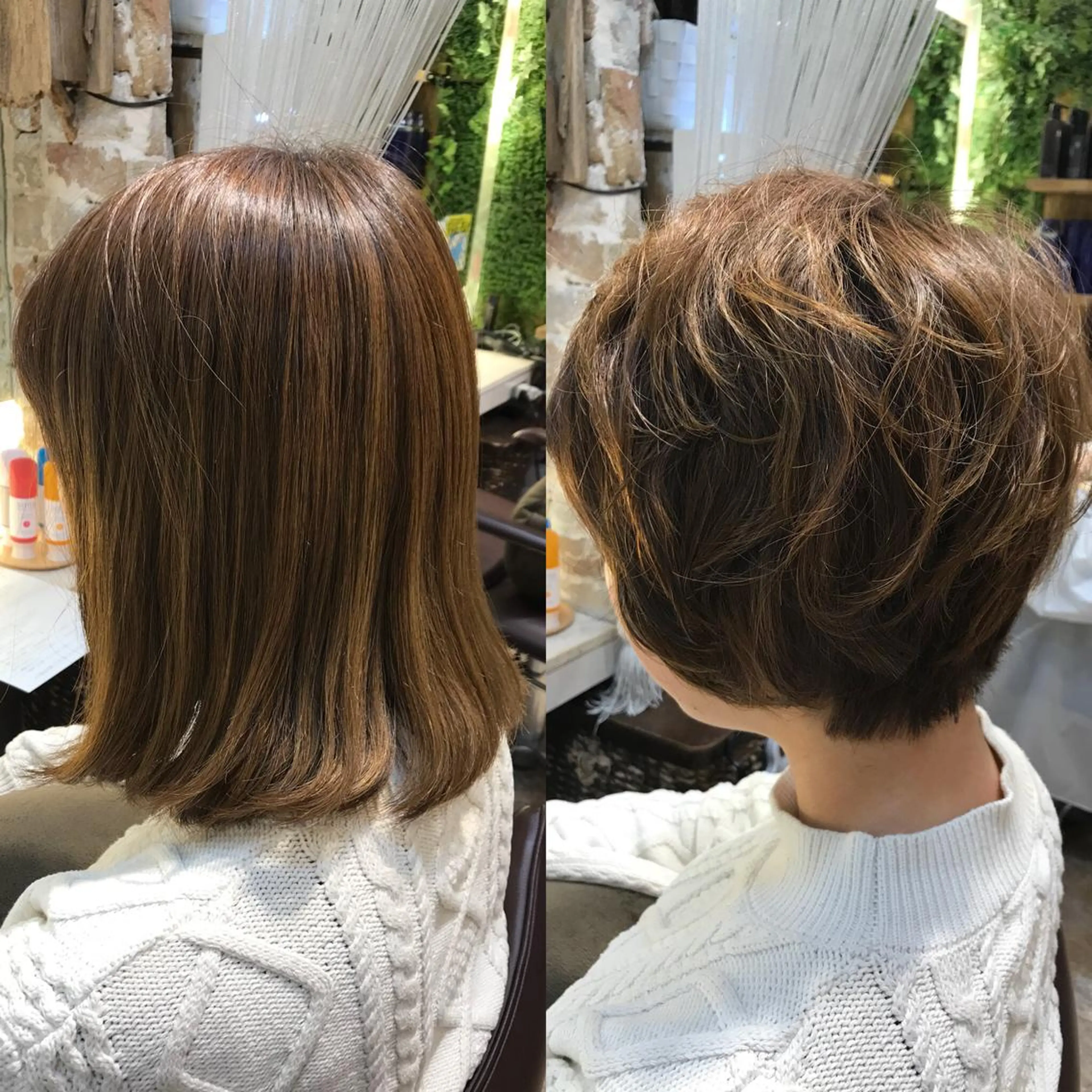 ショート カラー パーマ ヘアアレンジ SALOWIN Frente店所属・個室で似合わせ好印象 🧡外山弥千代のヘアスタイル