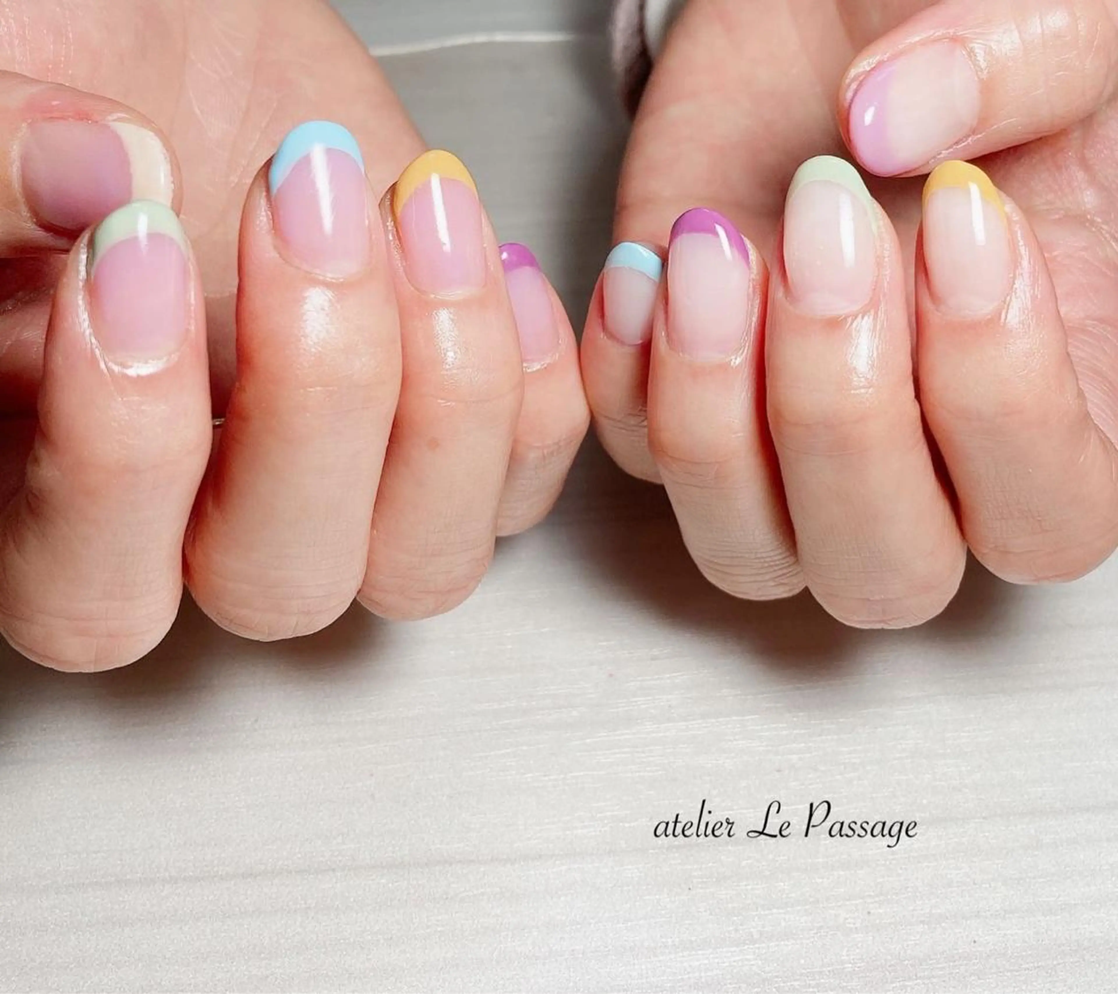ネイル フレンチネイル ジェルネイル パラジェル 春ネイル Atelier Le Passage所属・h nakatsukaのネイルデザイン