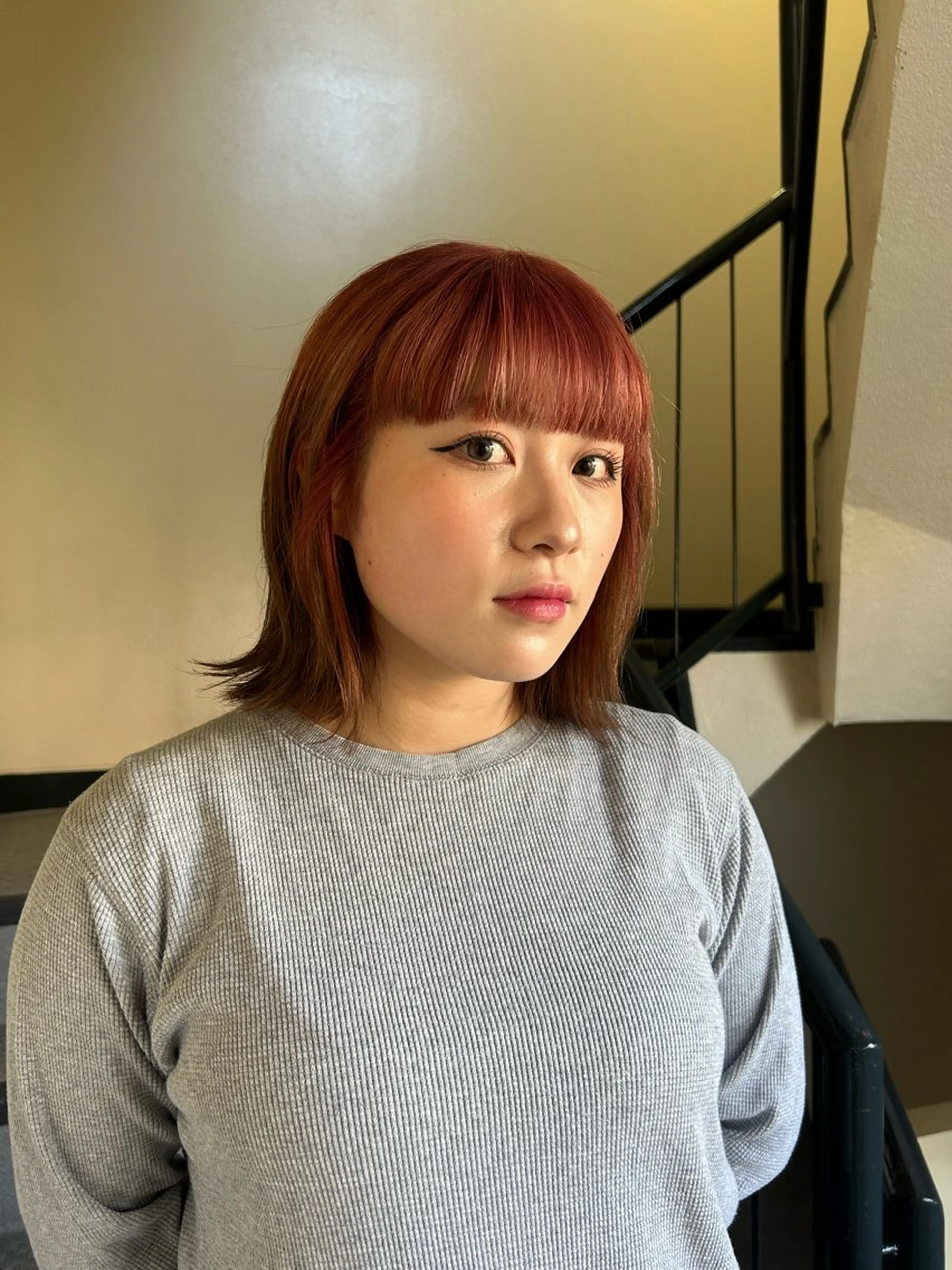 ミディアム カラー デザインカラー ヘアカラー ☕️結【suii.】 ボブ/ヘアセット☕️のヘアスタイル