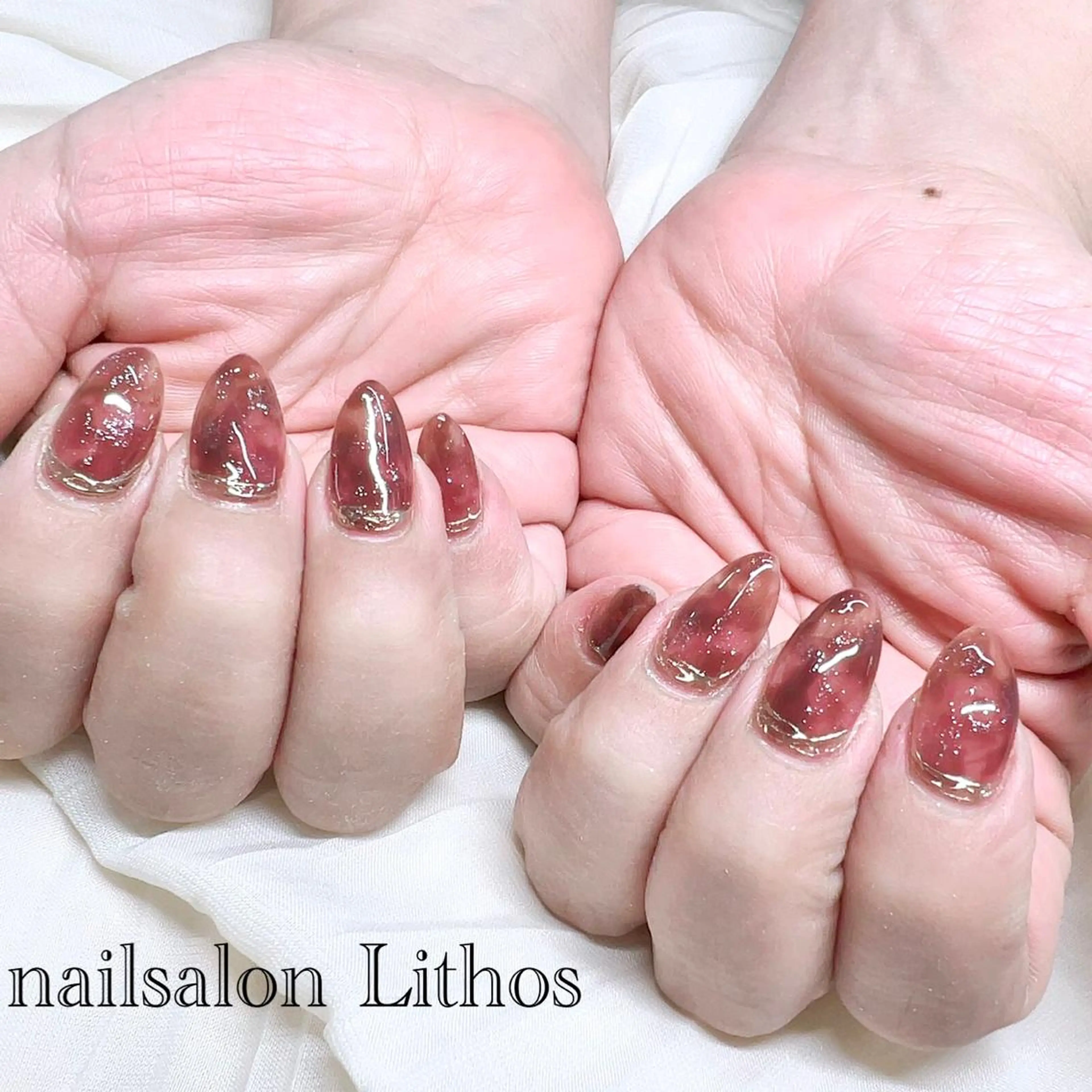 ネイル べっ甲ネイル ハンドネイル nailsalon Lithos所属・nailsalon Recontreのネイルデザイン