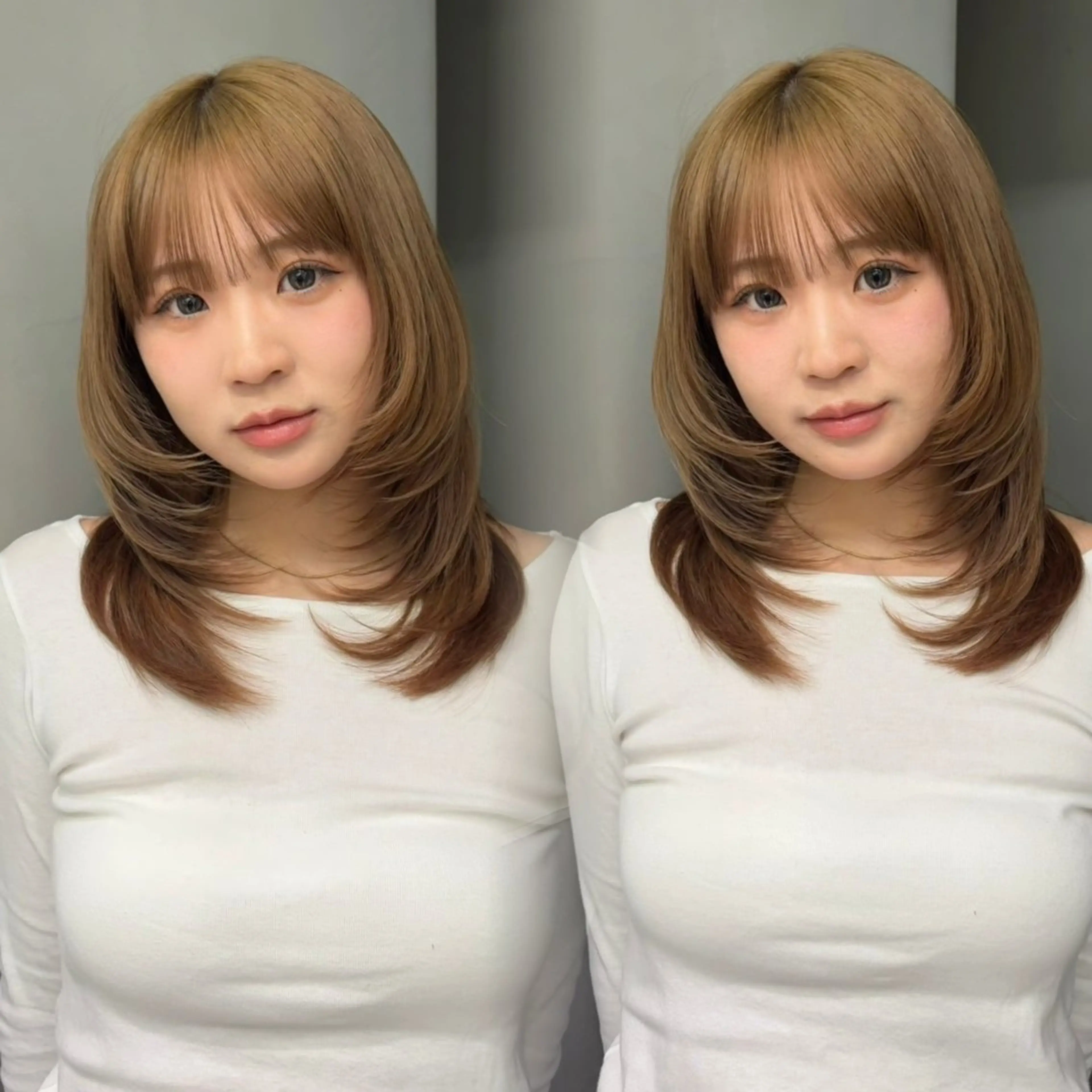 ミディアム ヘアカラー トリートメント ヘッドスパ 日吉／レイヤー／ 髪質改善／iatoのヘアスタイル