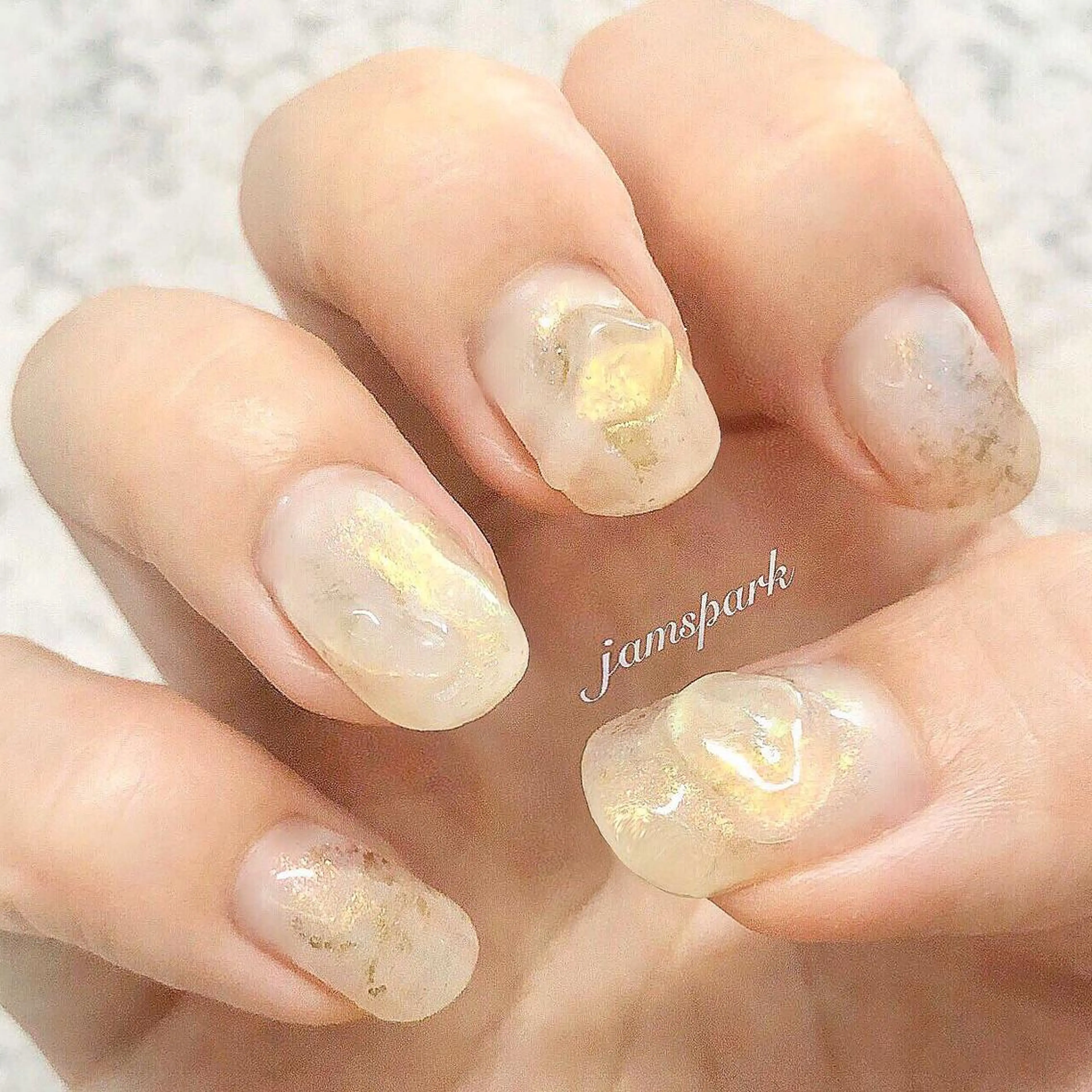 ネイル クリアネイル ジェルネイル ニュアンスネイル ショートネイル ハンドネイル jamspark ✨のネイルデザイン