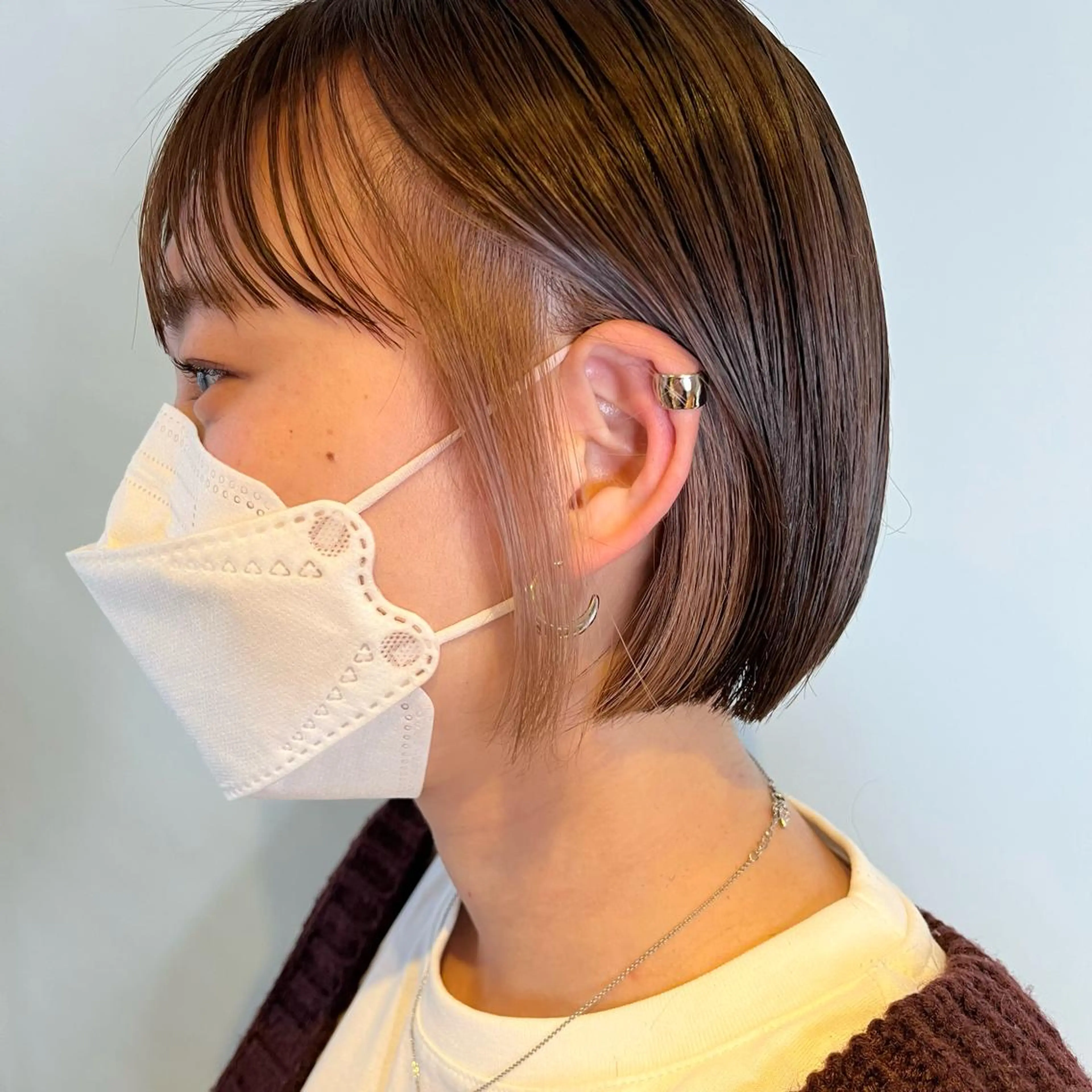 ショート カラー ベージュカラー ブリーチ ホワイトベージュ ボブ カット ヘアカラー トリートメント SOYON 🤍CHIZU🤍.のヘアスタイル