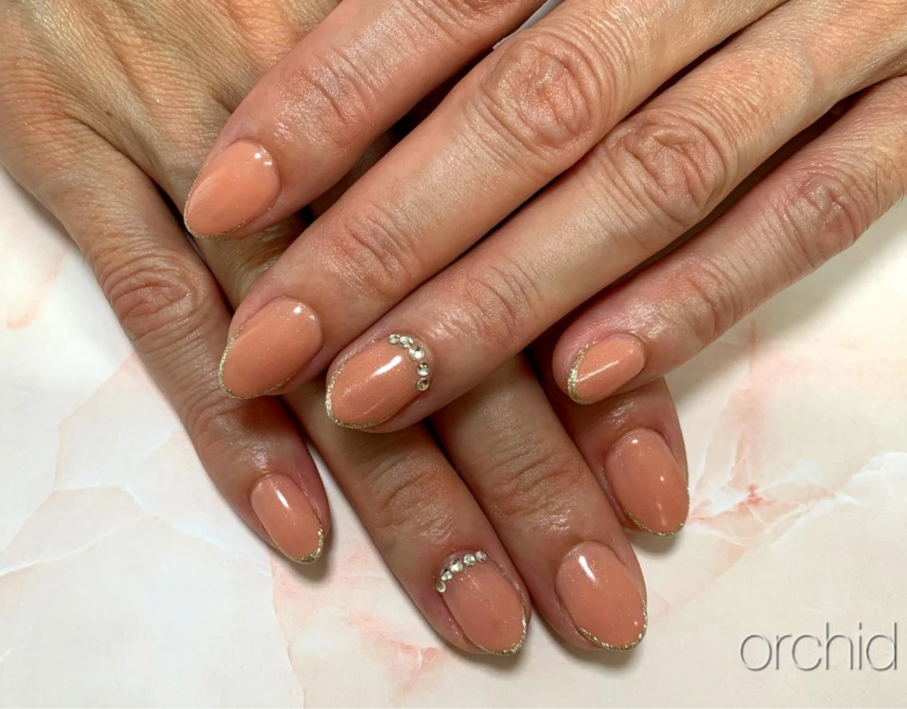 ネイル フレンチネイル orchid ♡オーキッドのネイルデザイン