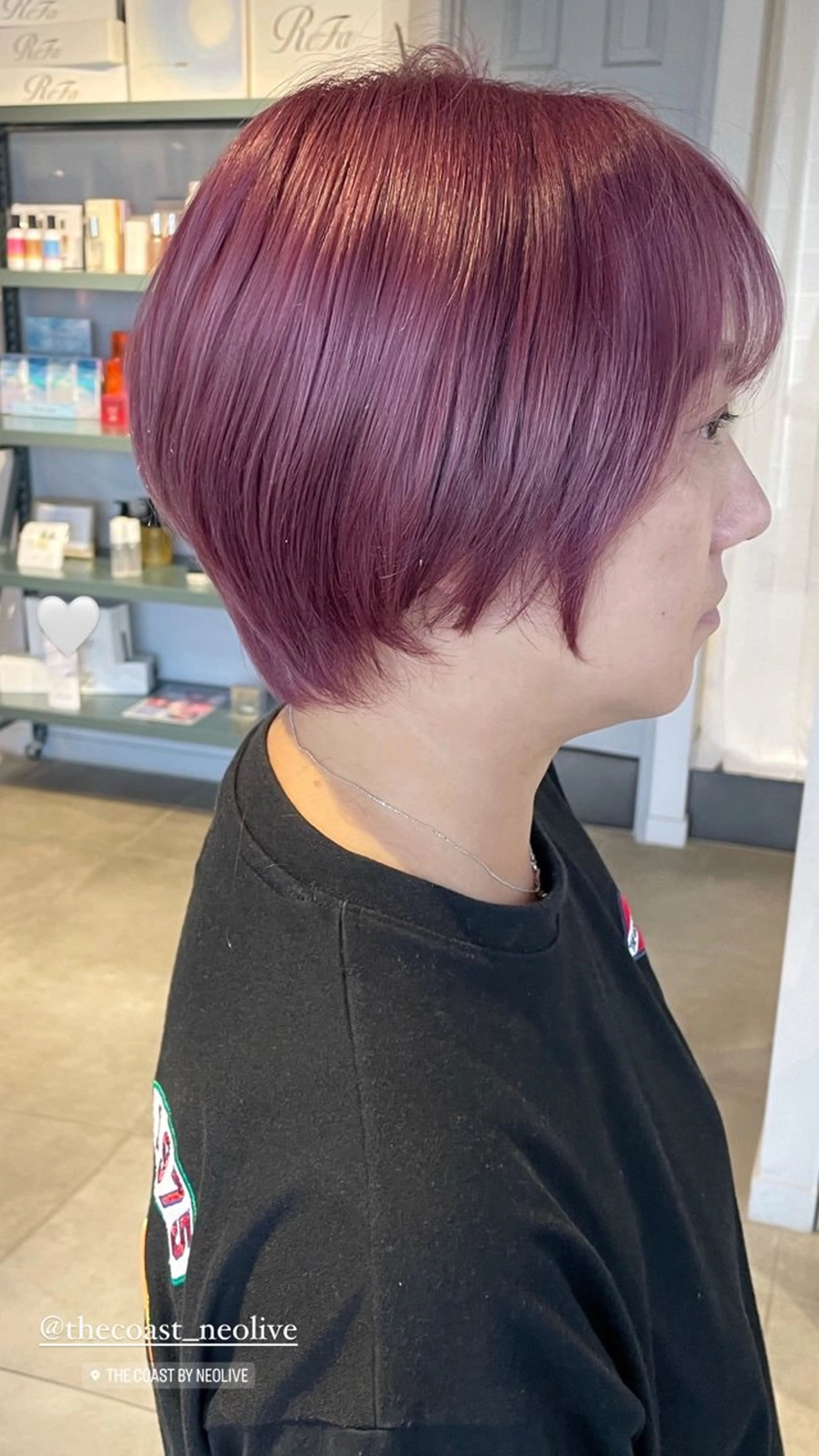 ショート カラー ブリーチ ピンクカラー カット ヘアカラー トリートメント レイヤー/髪質改善カ ラ-🤍津田奈々美‎のヘアスタイル