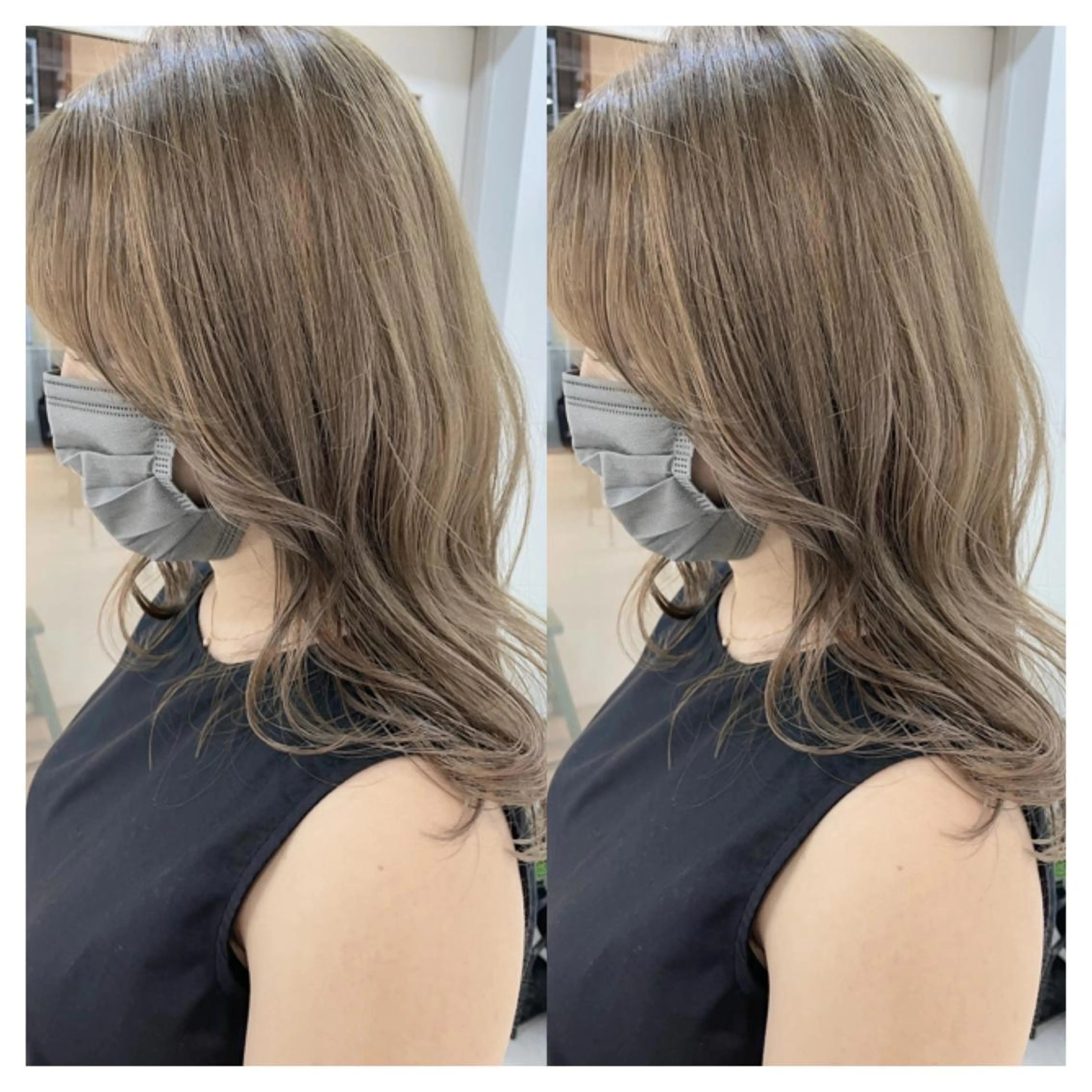 セミロング カラー カット ヘアカラー トリートメント 村山 茉衣のヘアスタイル
