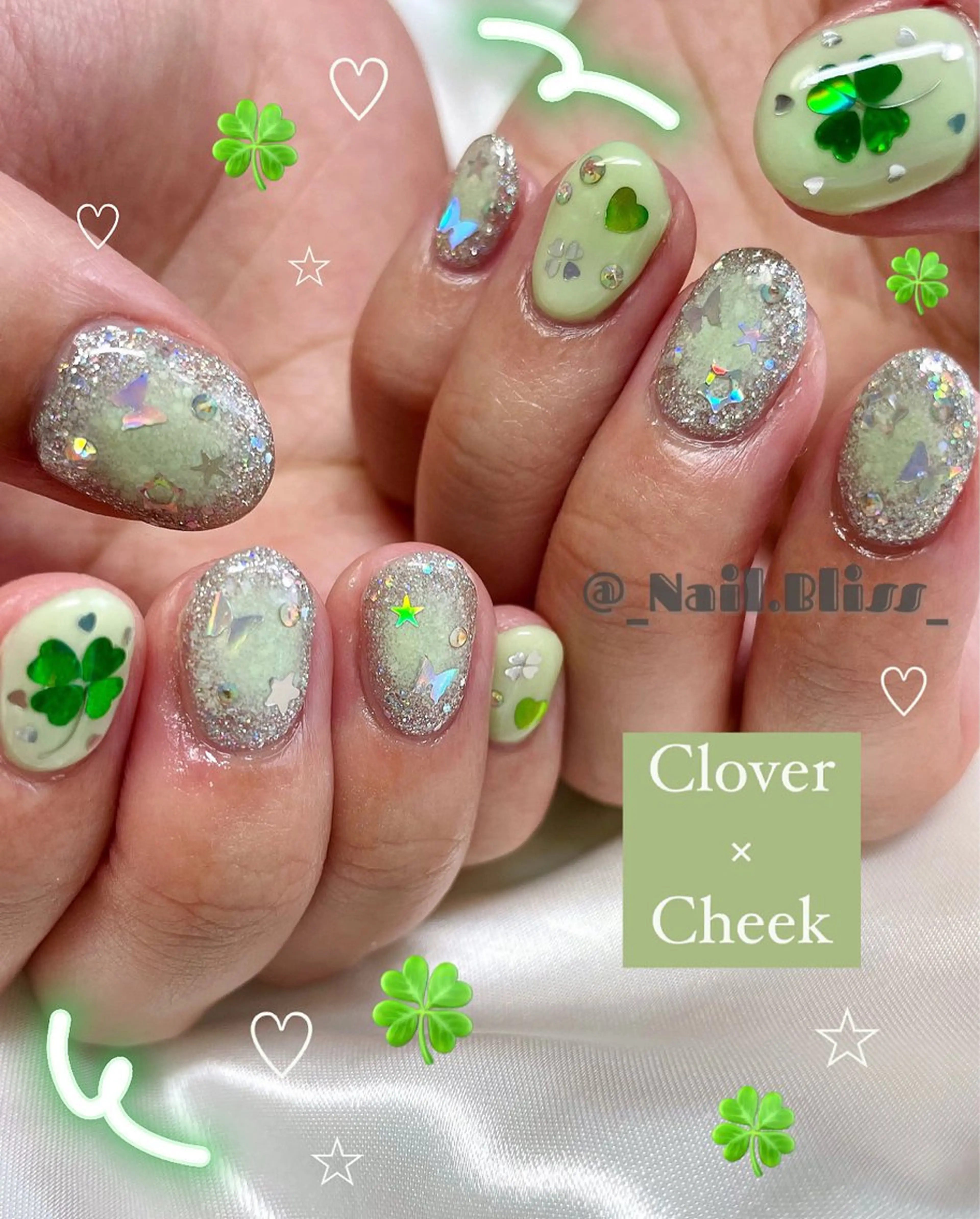 ネイル チークネイル 持ち込み ハンドネイル NAIL BLISSのネイルデザイン