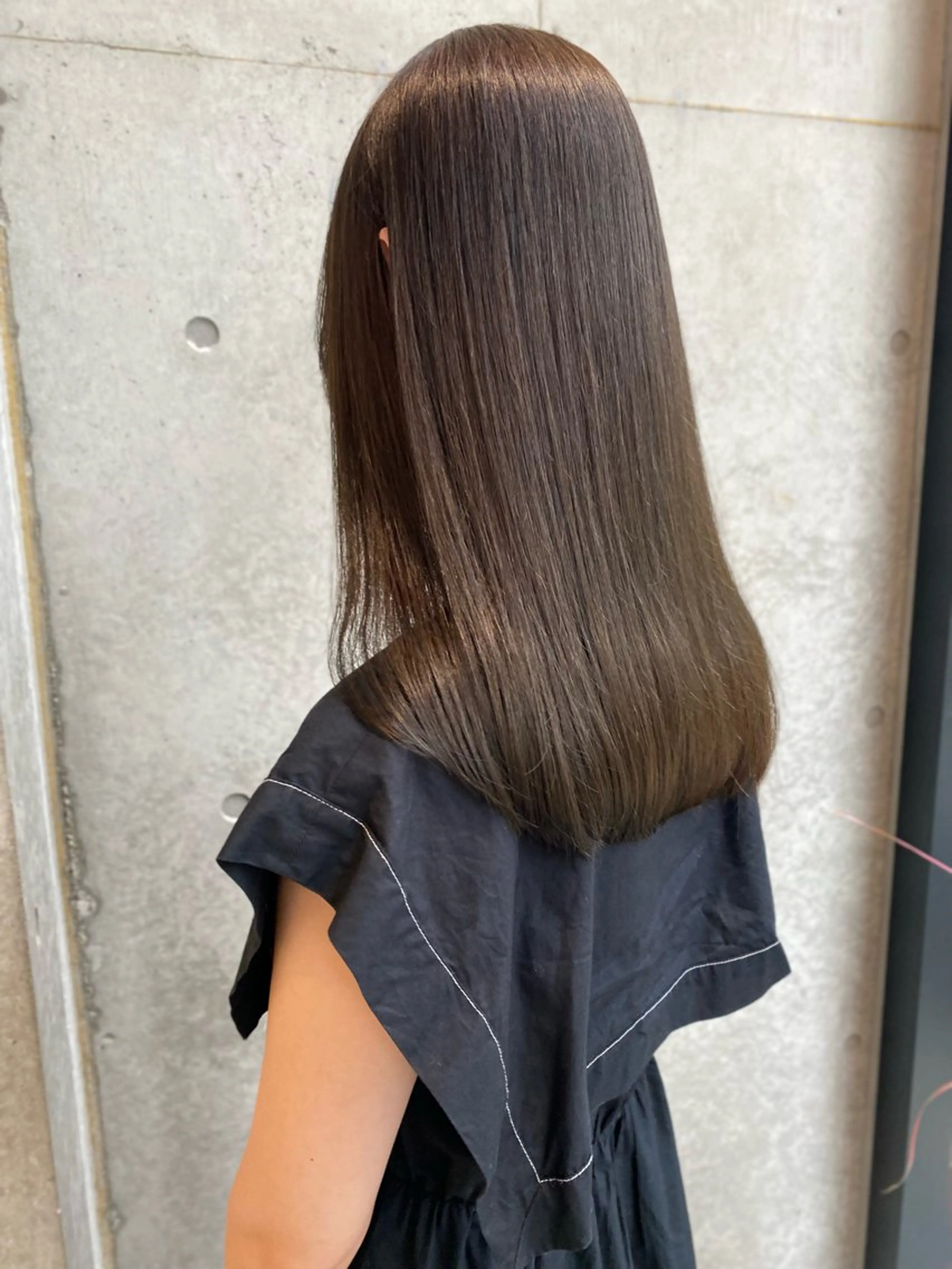 セミロング カラー カット 縮毛矯正 トリートメント レイヤー/韓国ヘア/ 梅田/中崎町のヘアスタイル