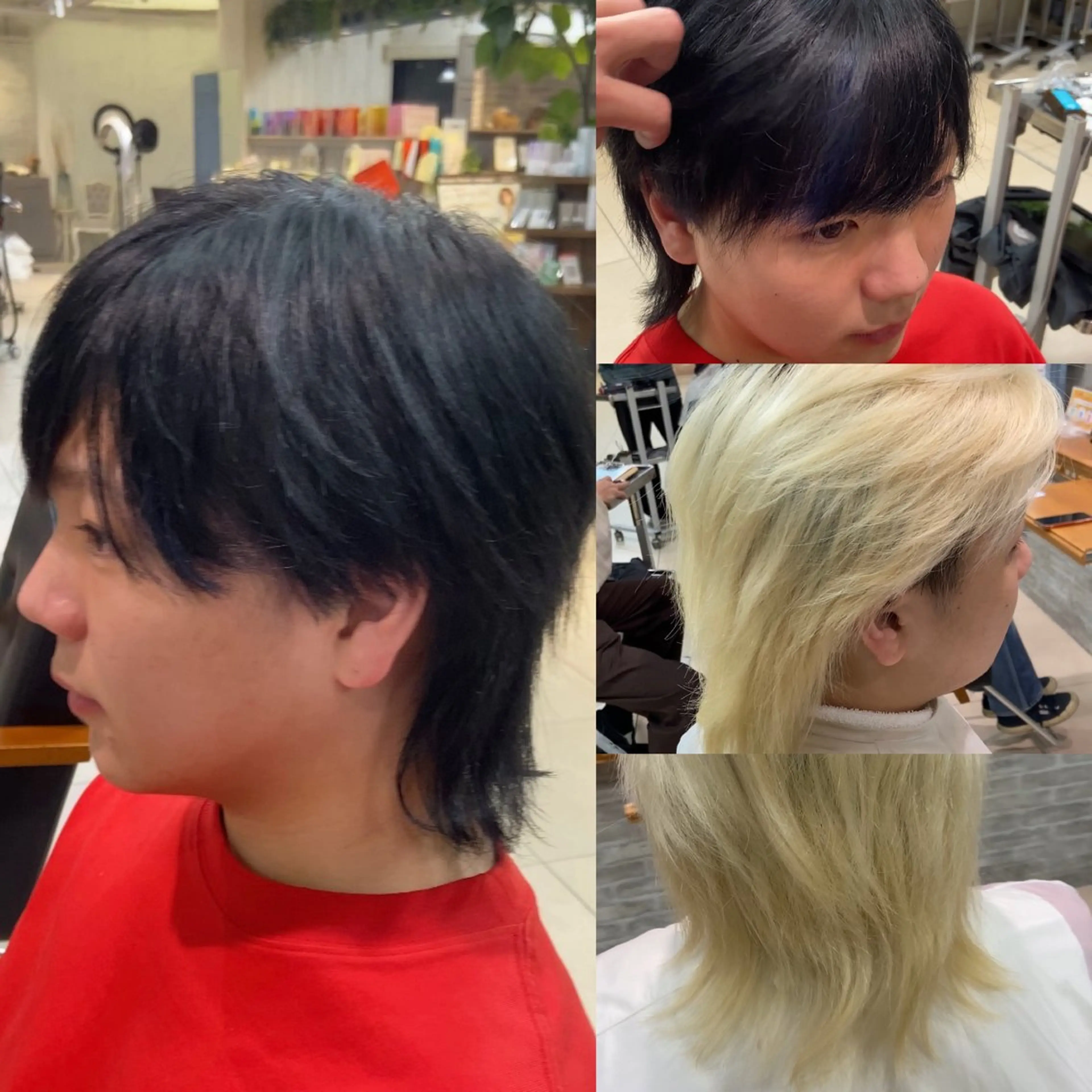 ロング メンズ メンズウルフカット ロング ウルフカット カット ヘアカラー 顔周りカット/レイヤ ーカット透明感カラーのヘアスタイル