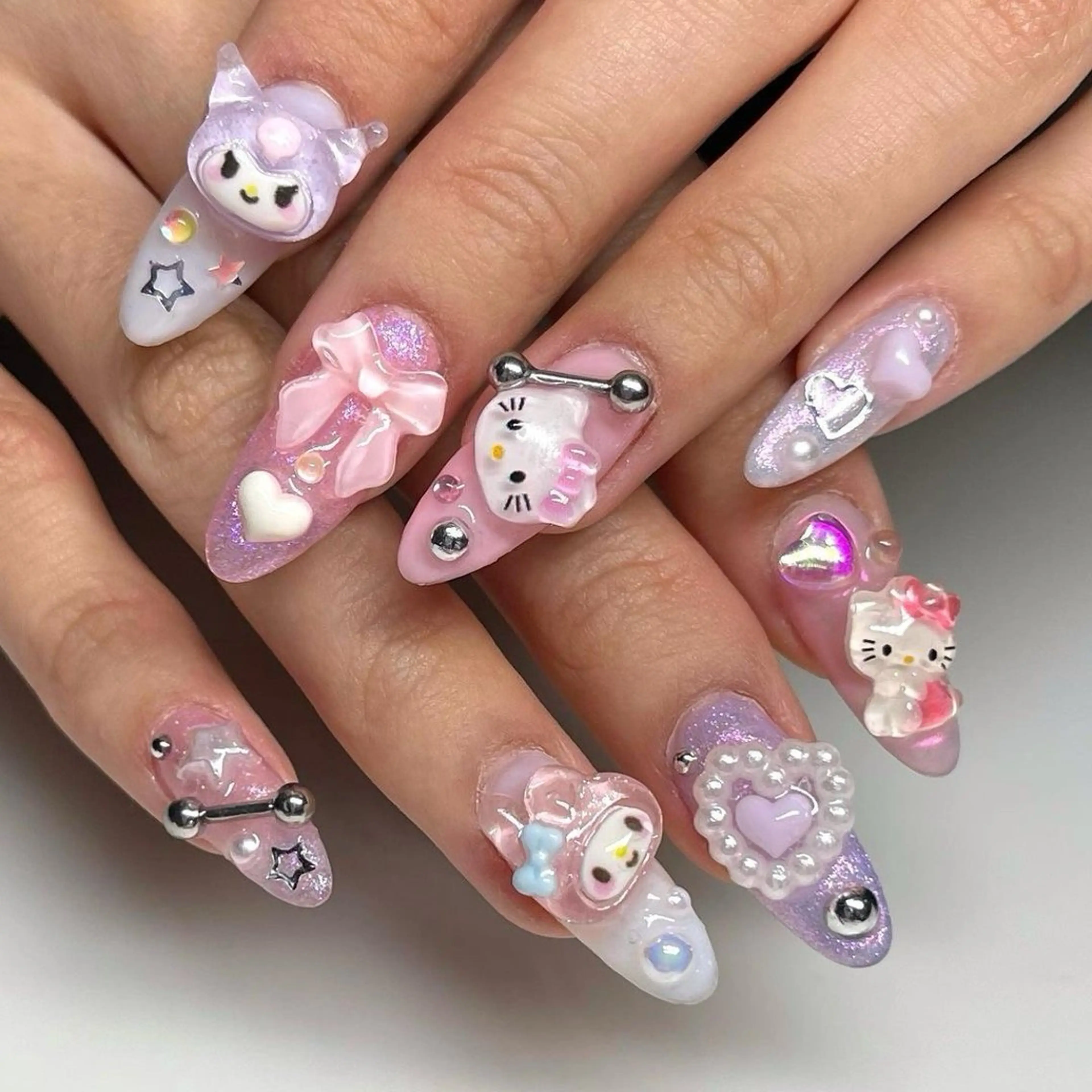 ネイル 長さ出し フレンチネイル グラデーション 卒業式 マグネットネイル ハンドネイル MIHANA NAILのネイルデザイン