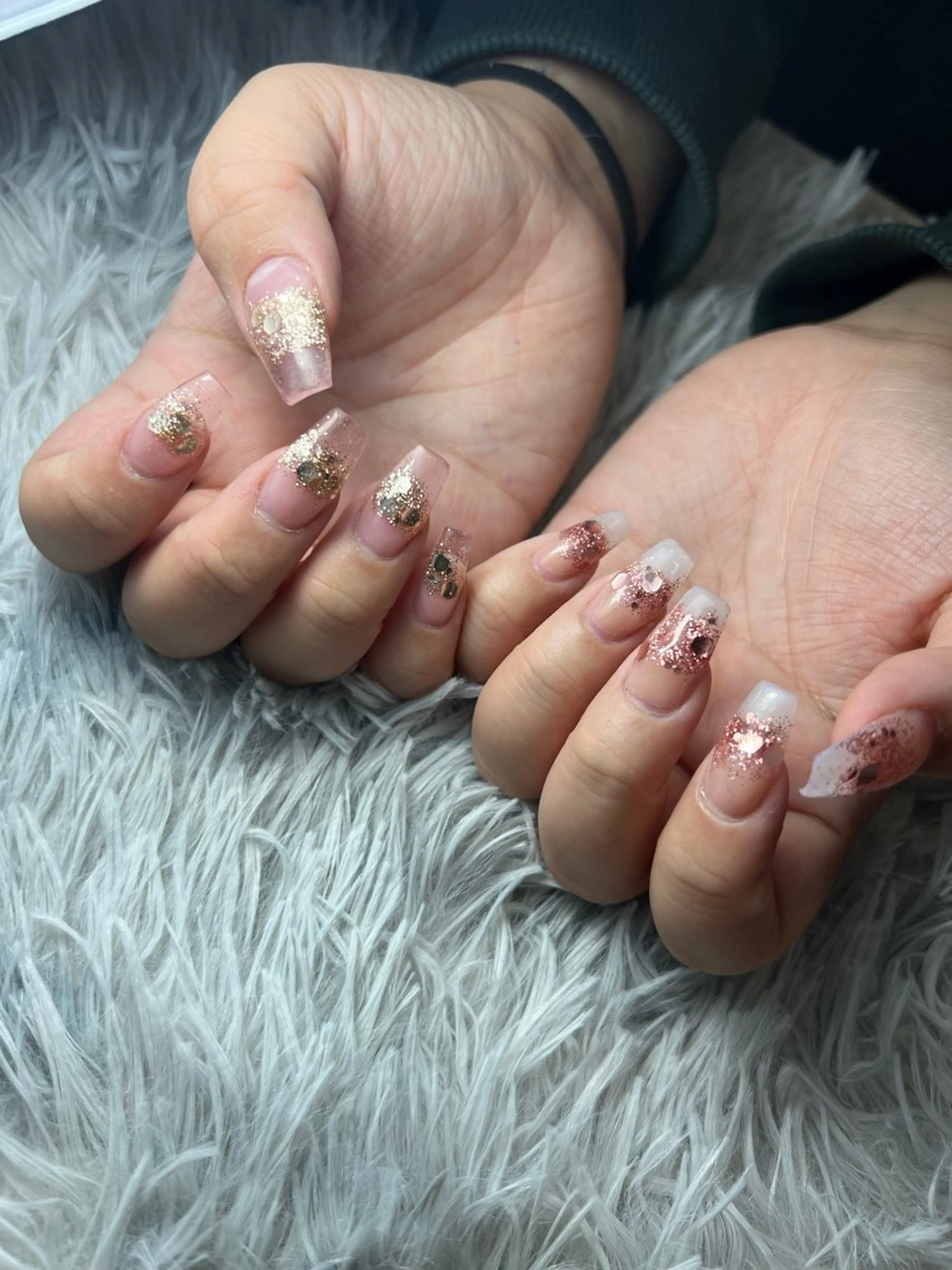 ネイル ラメ(グリッター) スカルプネイル 春ネイル ハンドネイル シェヌネイル JURAのネイルデザイン