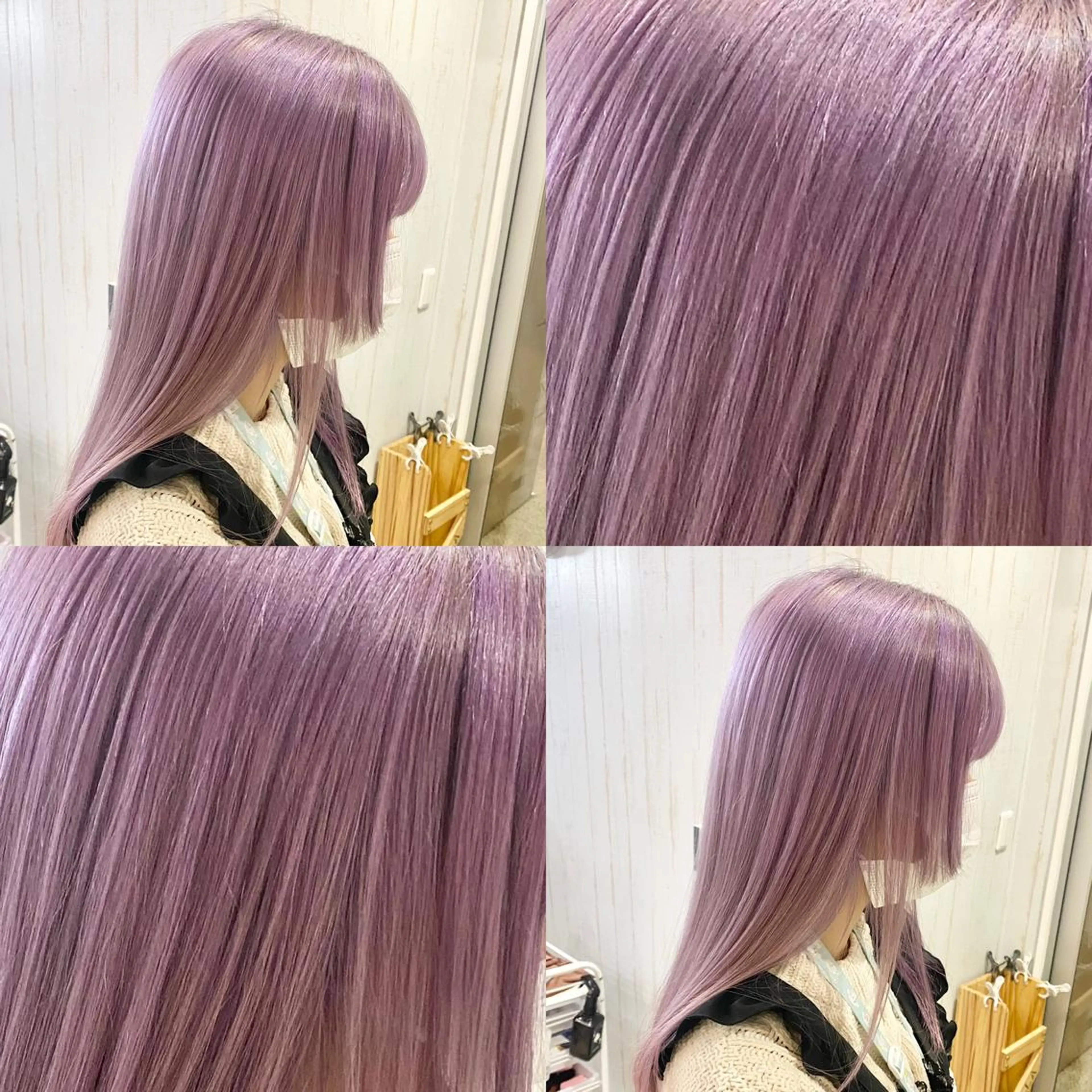 セミロング カラー ブリーチ ハイトーン💫 エクステ💫maiのヘアスタイル