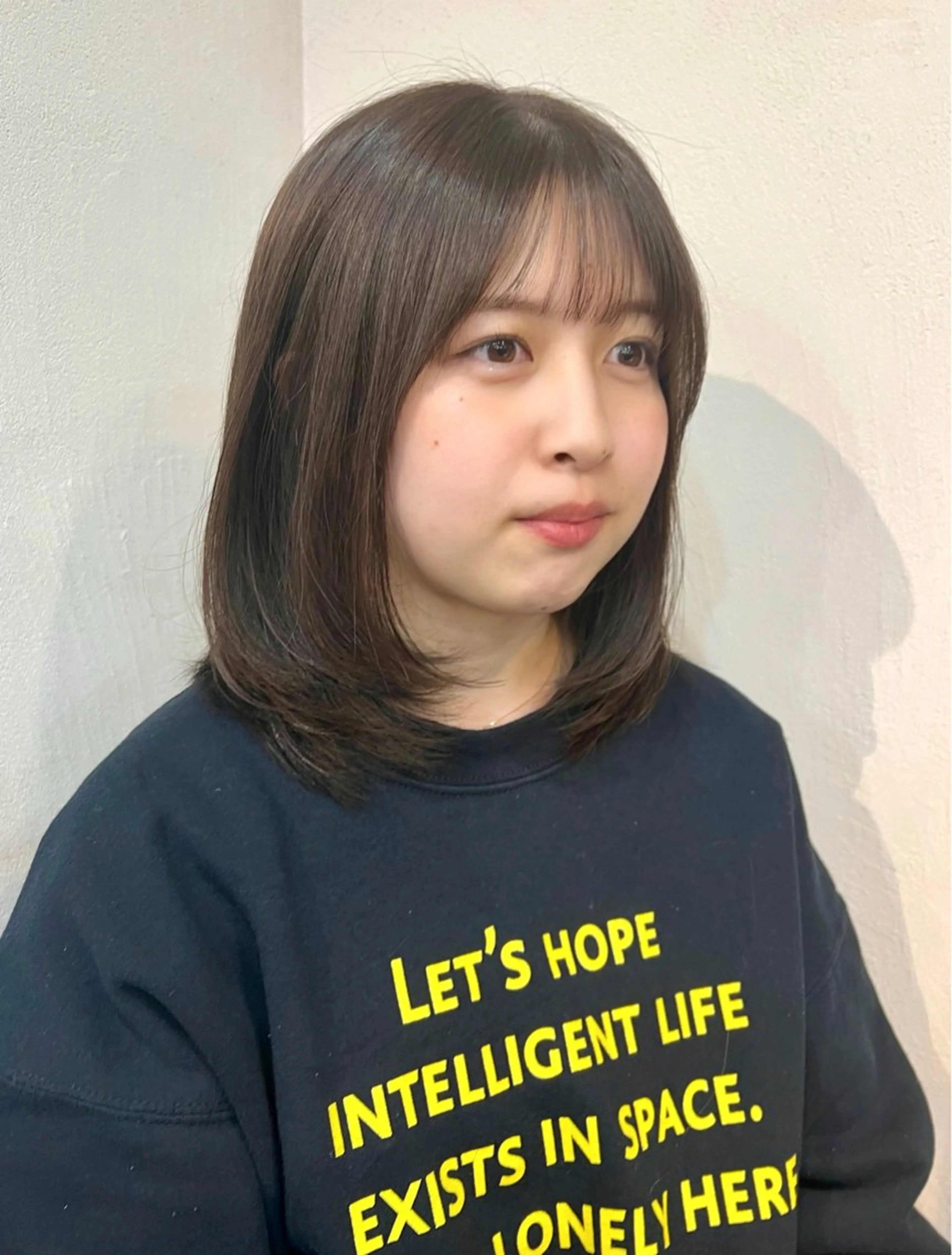 ミディアム カラー レイヤーカット ローレイヤー ヘアカラー 韓国ヘア 🎀華澄のヘアスタイル