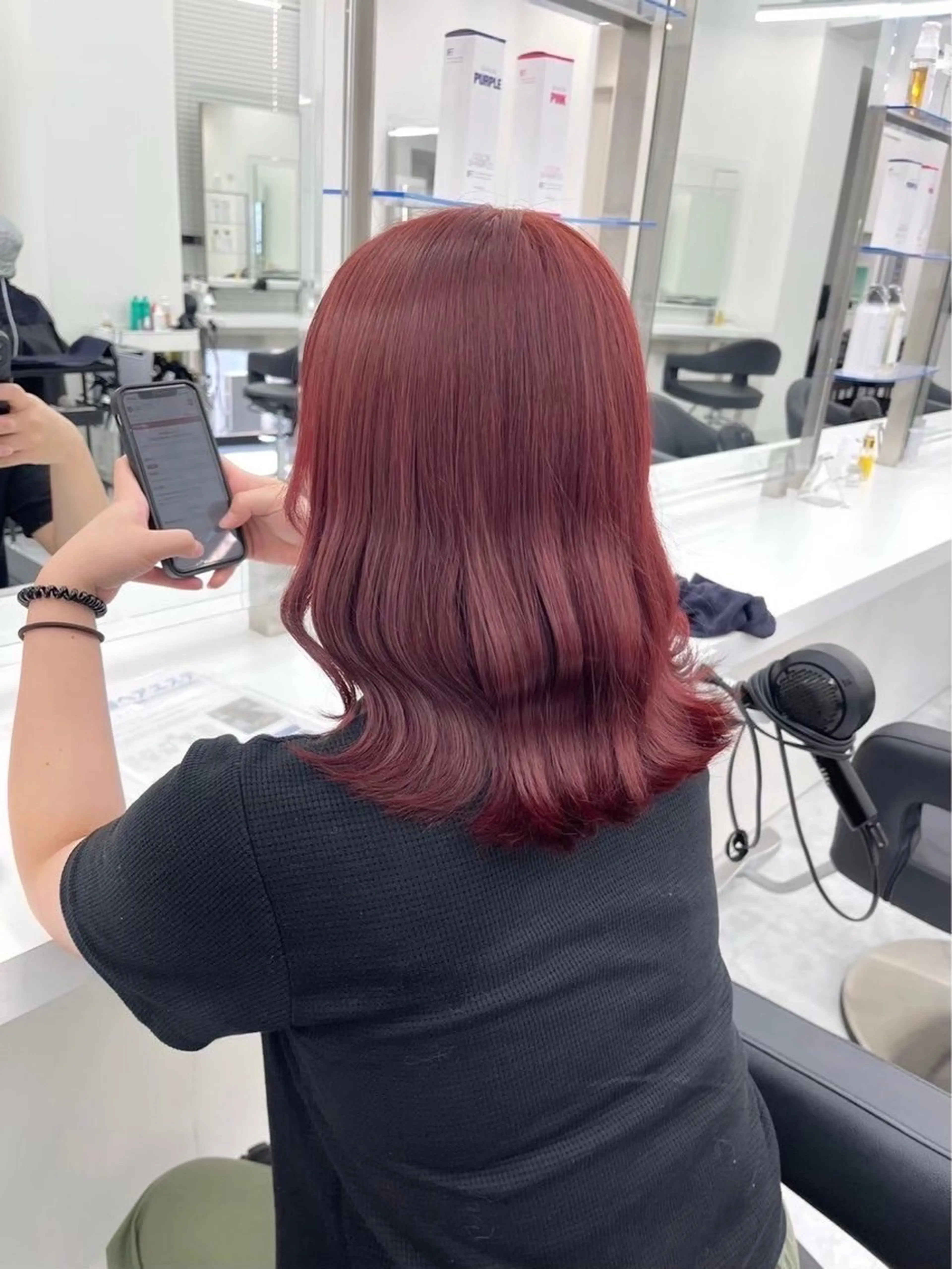 セミロング ヘアカラー トリートメント ヘアセット NANA🥀韓国ヘア /レイヤー/暖色🥀のヘアスタイル