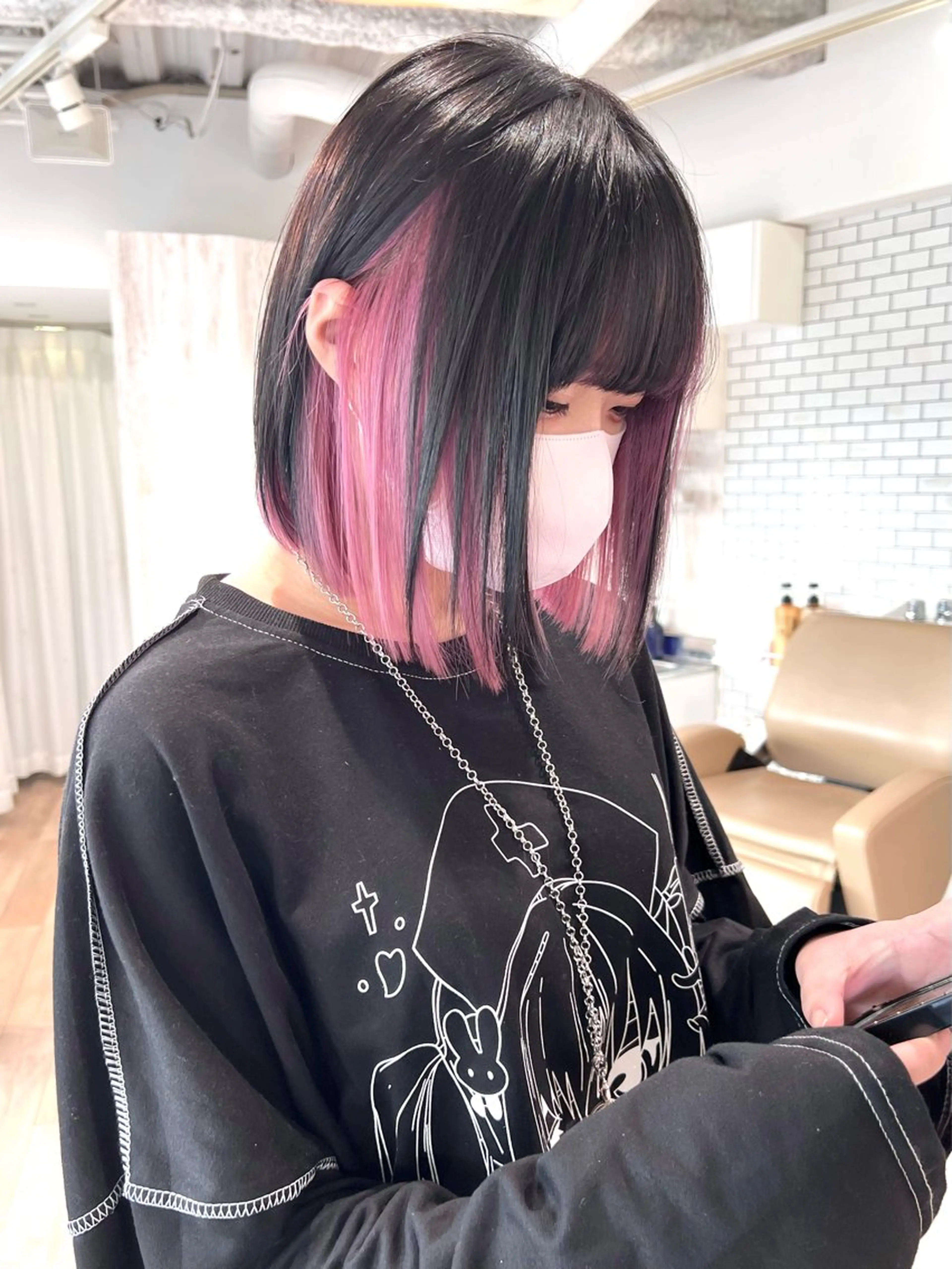 セミロング カラー バレイヤージュ ベージュカラー ブリーチ ケアブリーチ ダブルカラー ヘアカラー トリートメント 艶カラー/髪質改善/ 縮毛矯正/池袋/千葉のヘアスタイル